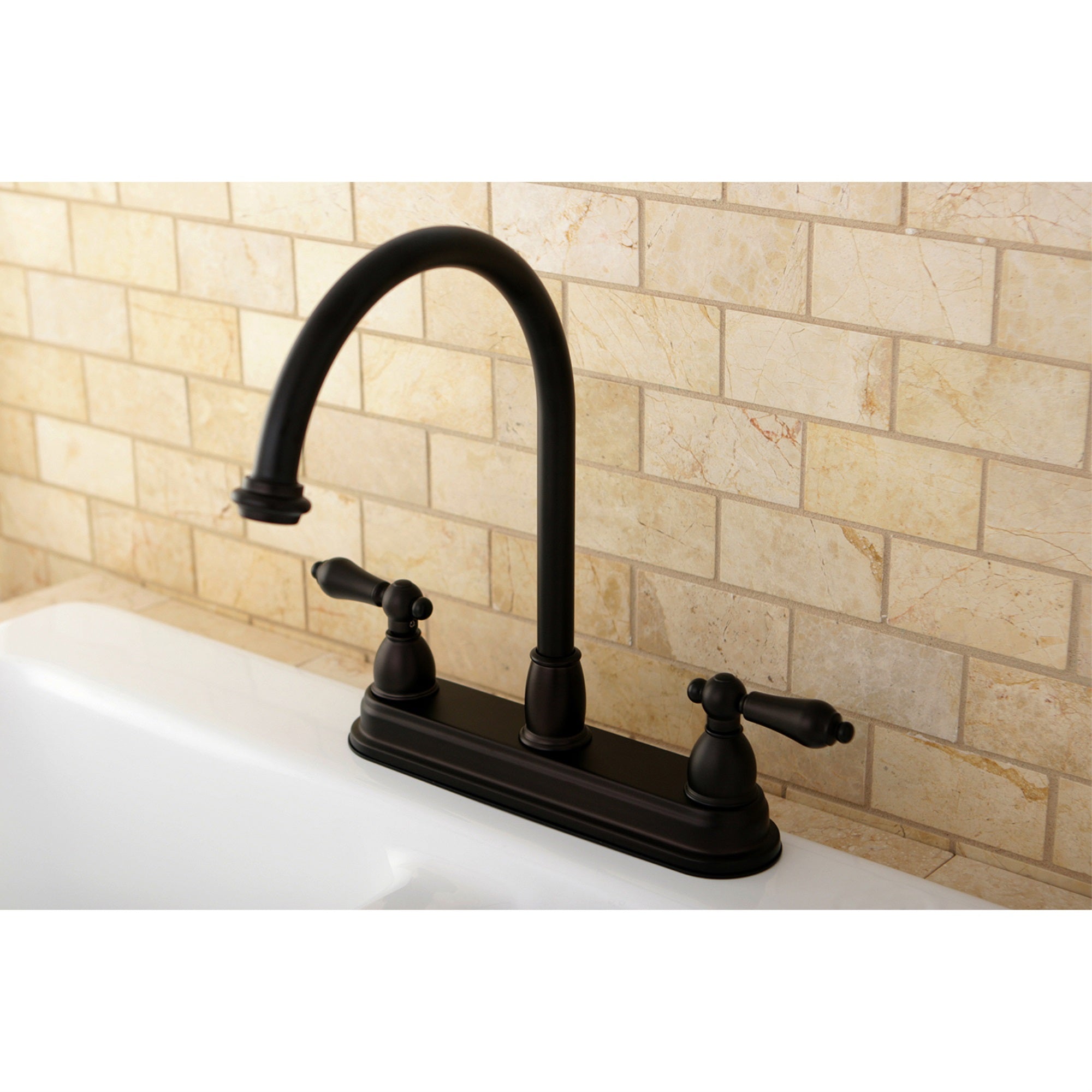Kingston Brass Kb3745Al Restoration Centerset Kitchen Faucet, Oil Rubbed Bronze