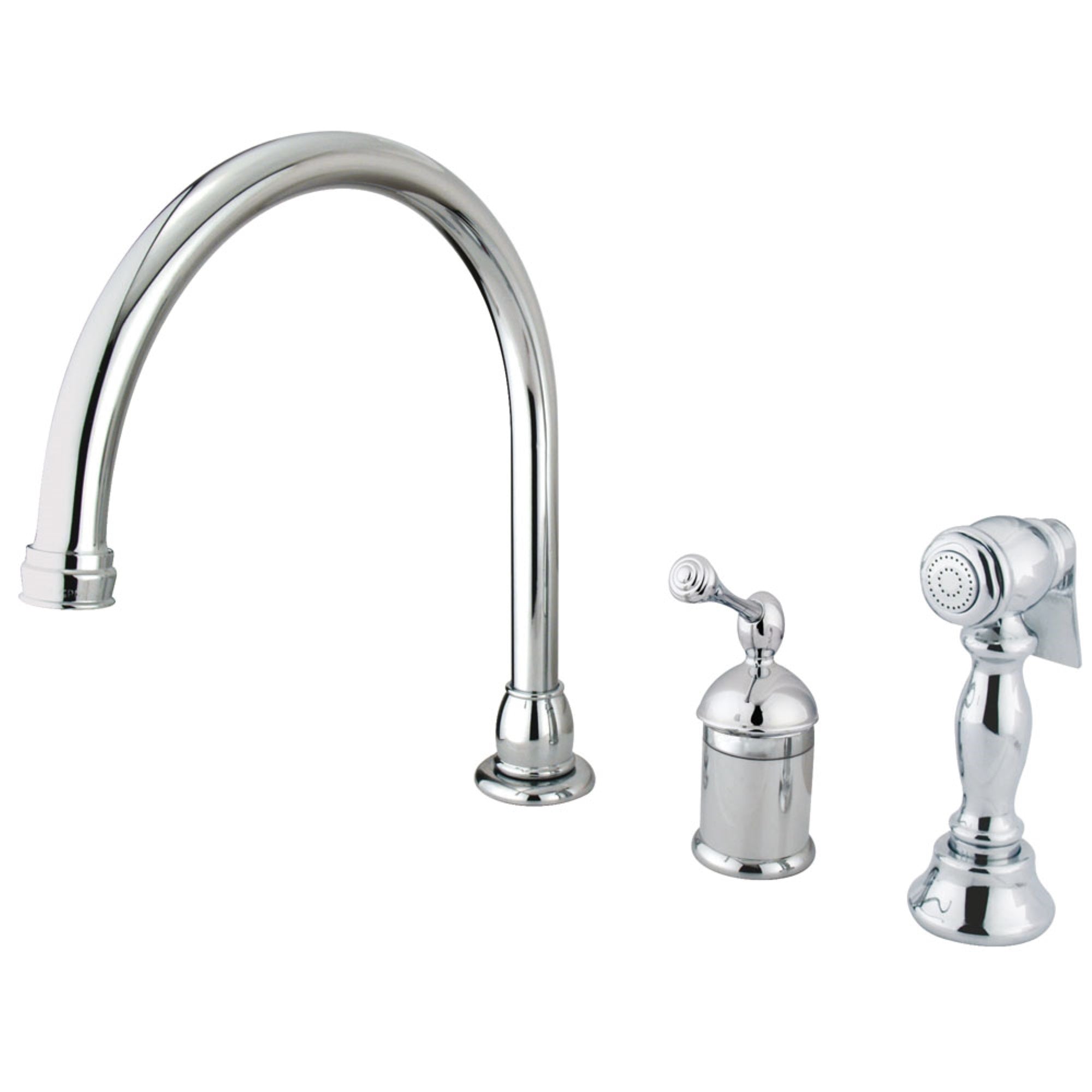 Kingston Brass Kb3811Blbs Single-Handle Kitchen Faucet, Polished Chrome