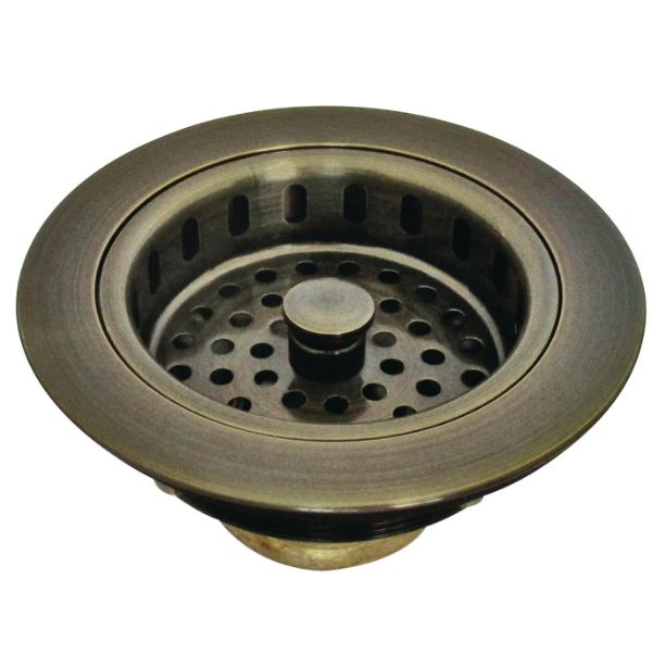 Kingston Brass Kbs1003 Kitchen Sink Basket Strainer, Antique Brass
