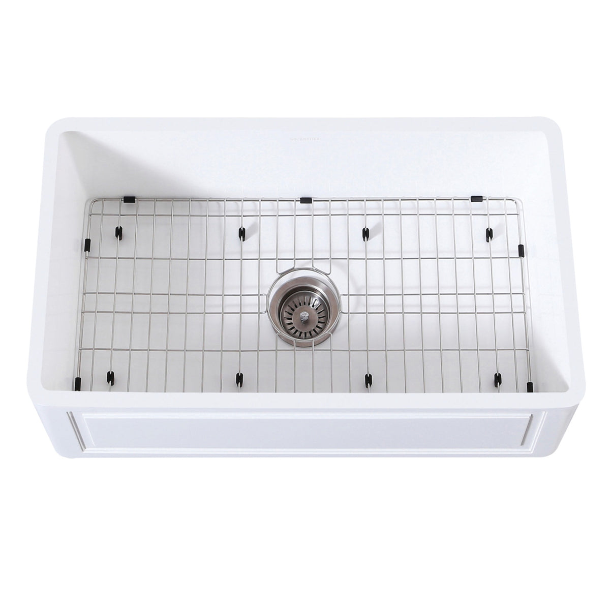 Gourmetier Kgkfa331810Ld 33'' X 18'' Sgl Bowl Farmhouse Kitchen Sink, Drain & Rack