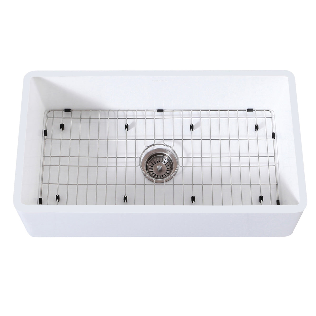 Gourmetier Kgkfa361810Bc 36'' X 18'' Sgl Bowl Farmhouse Kitchen Sink, Drain & Rack