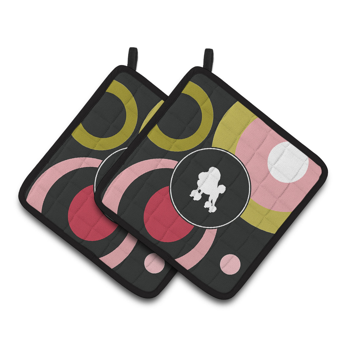 'Caroline'S Treasures Poodle Pair Of Pot Holders Kj1106Pthd, 7.5Hx7.5W, Multicolor''