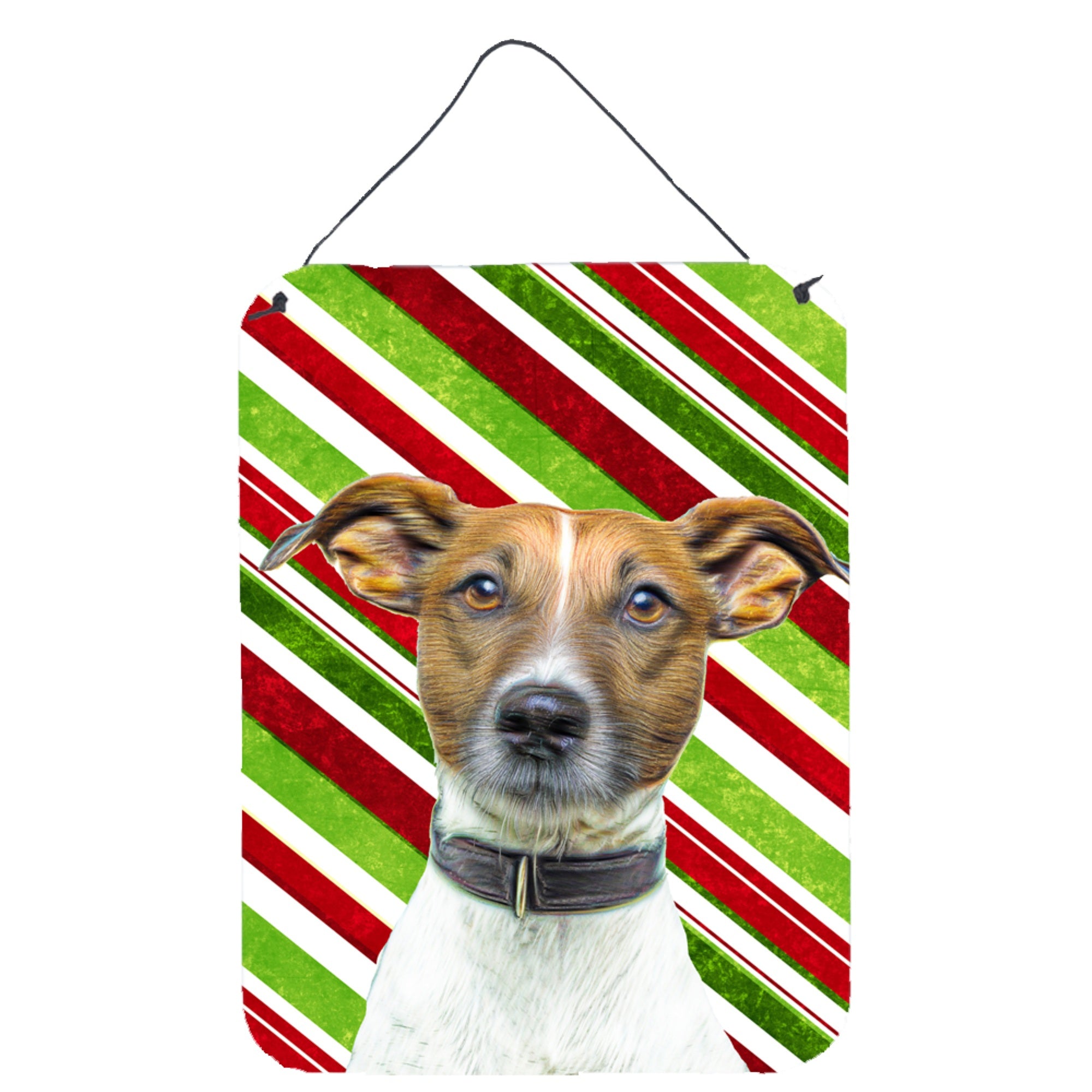 'Caroline'S Treasures Candy Cane Holiday Christmas Jack Russell Terrier Wall Or Door Hanging Prints, 16'''' X 12''''''