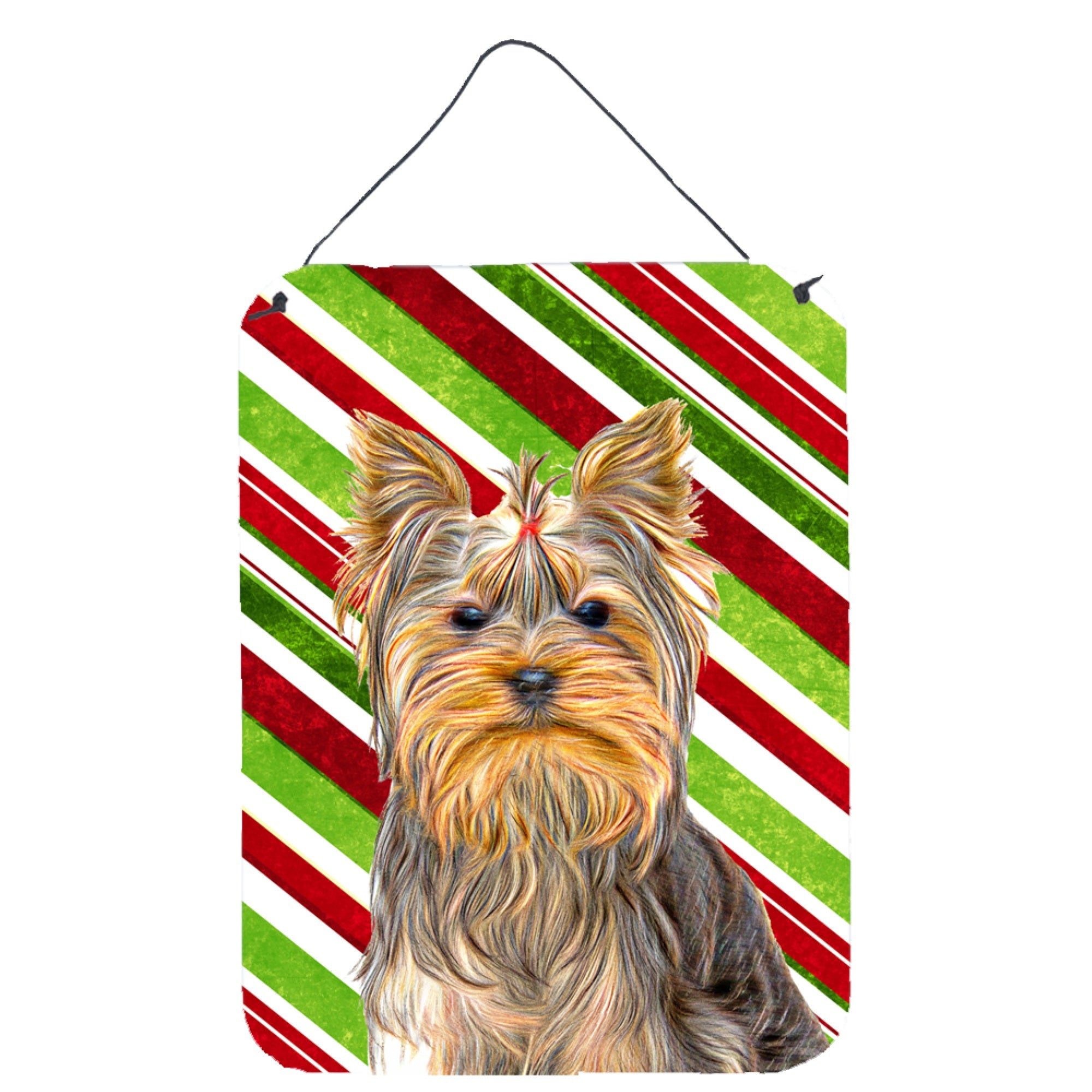 'Caroline'S Treasures Candy Cane Holiday Christmas Yorkie/Yorkshire Terrier Wall Or Door Hanging Prints, 16'''' X 12''''''