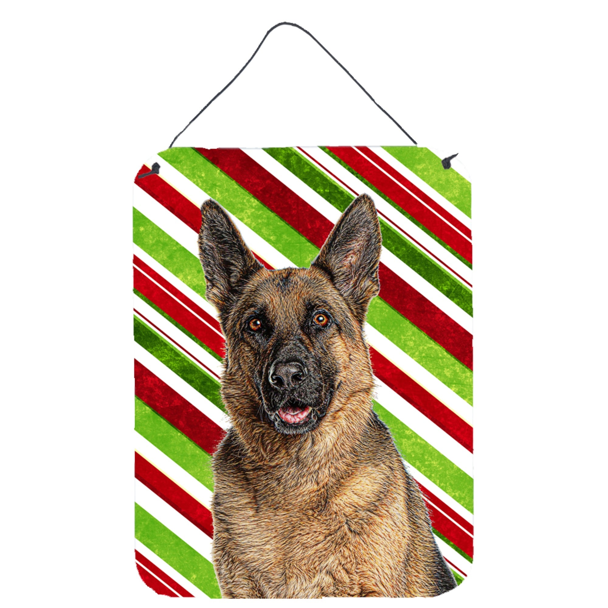 'Caroline'S Treasures Candy Cane Holiday Christmas German Shepherd Wall Or Door Hanging Prints, 16'''' X 12''''''