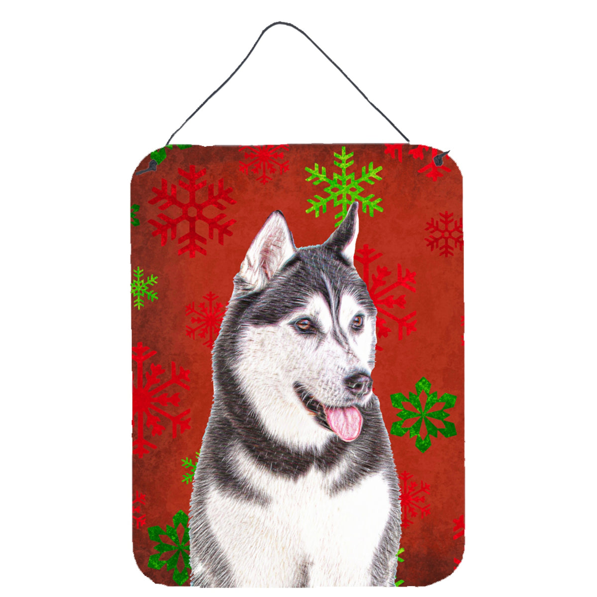 'Caroline'S Treasures Red Snowflakes Holiday Christmas Alaskan Malamute Wall Or Door Hanging Prints, 16'''' X 12''''''