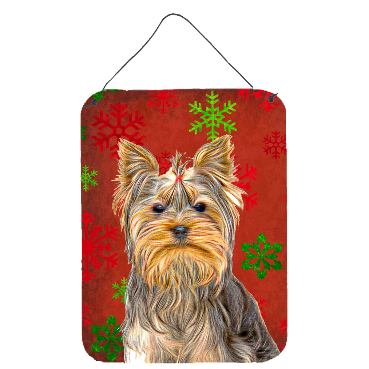 'Caroline'S Treasures Red Snowflakes Holiday Christmas Yorkie/Yorkshire Terrier Wall Or Door Hanging Prints, 16'''' X 12''''''