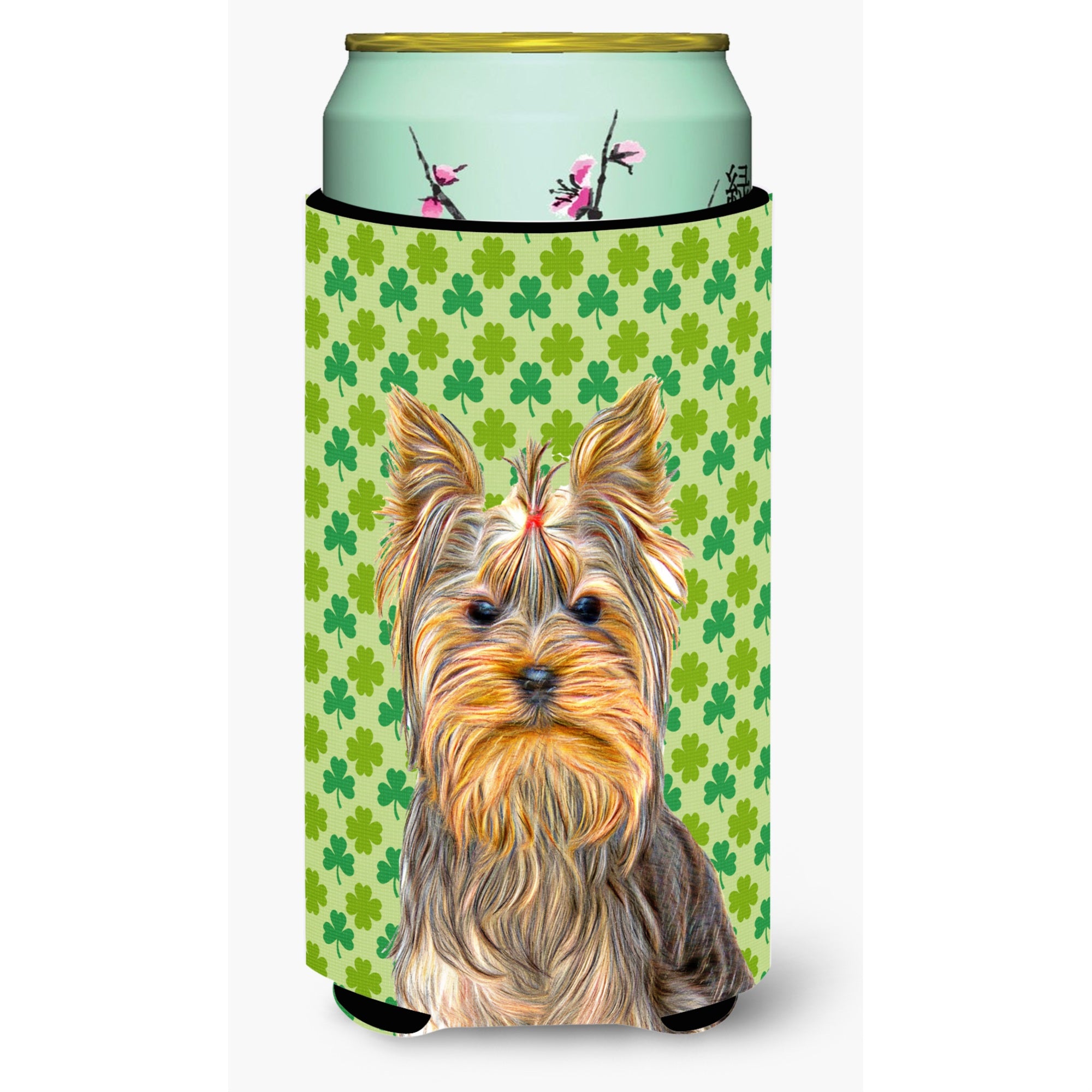 St. Patrick'S Day Shamrock Yorkie / Yorkshire Terrier Tall Boy Beverage Insulator Hugger Kj1198Tbc
