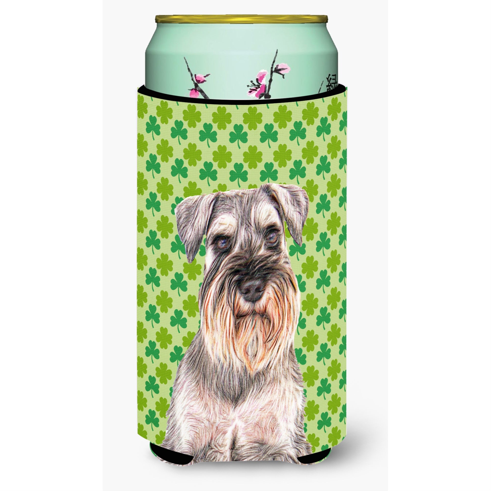St. Patrick'S Day Shamrock Schnauzer Tall Boy Beverage Insulator Hugger Kj1200Tbc