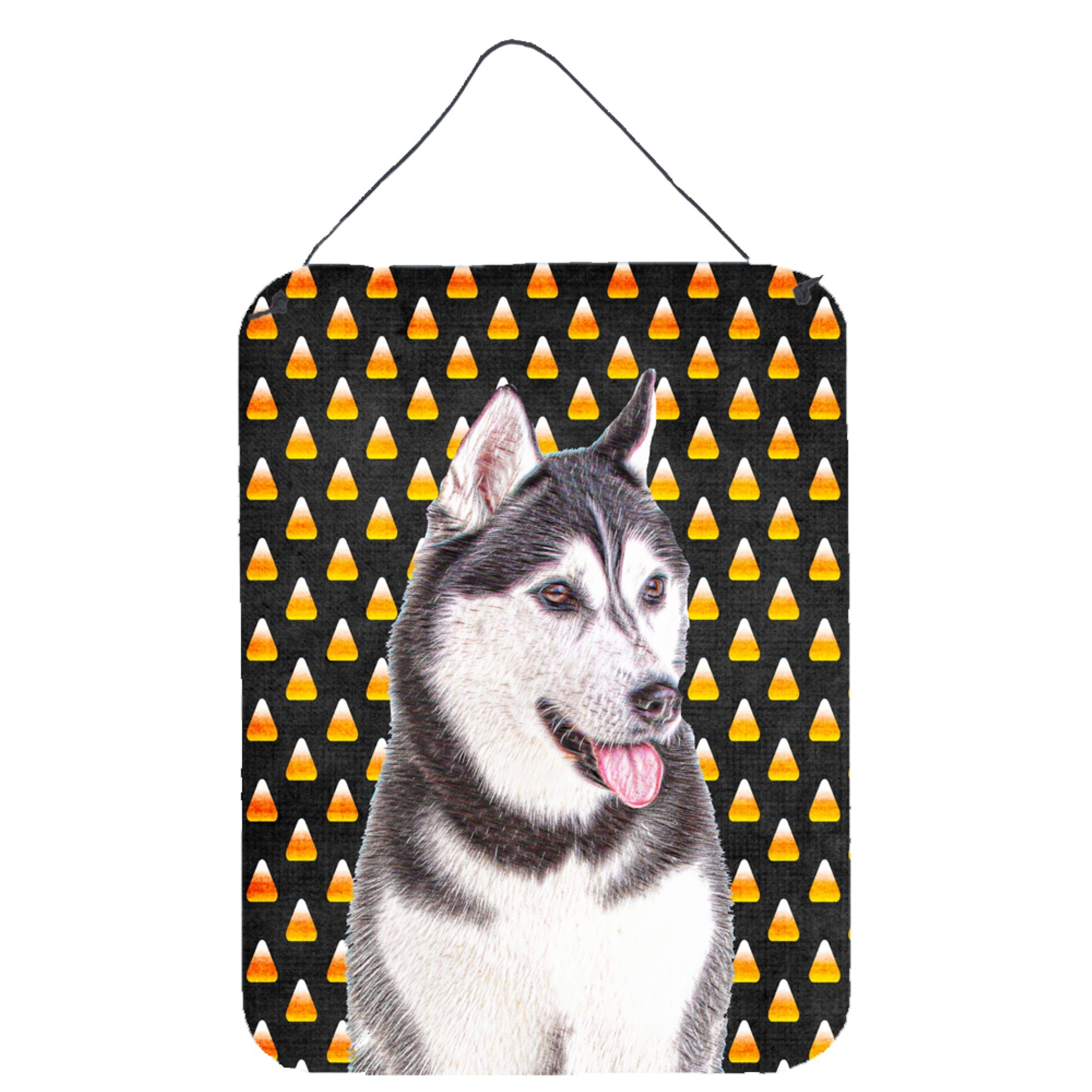 'Caroline'S Treasures Candy Corn Halloween Alaskan Malamute Wall Or Door Hanging Prints, 16'''' X 12''''''