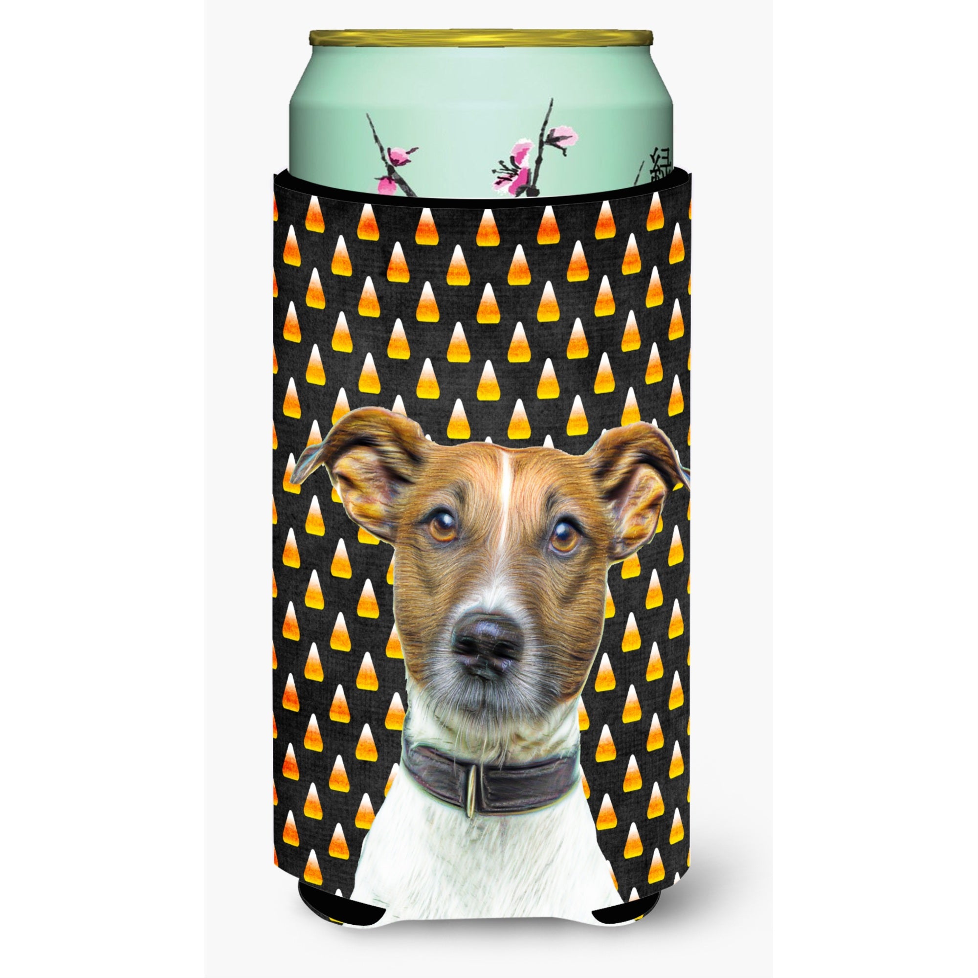 Candy Corn Halloween Jack Russell Terrier Tall Boy Beverage Insulator Hugger Kj1211Tbc