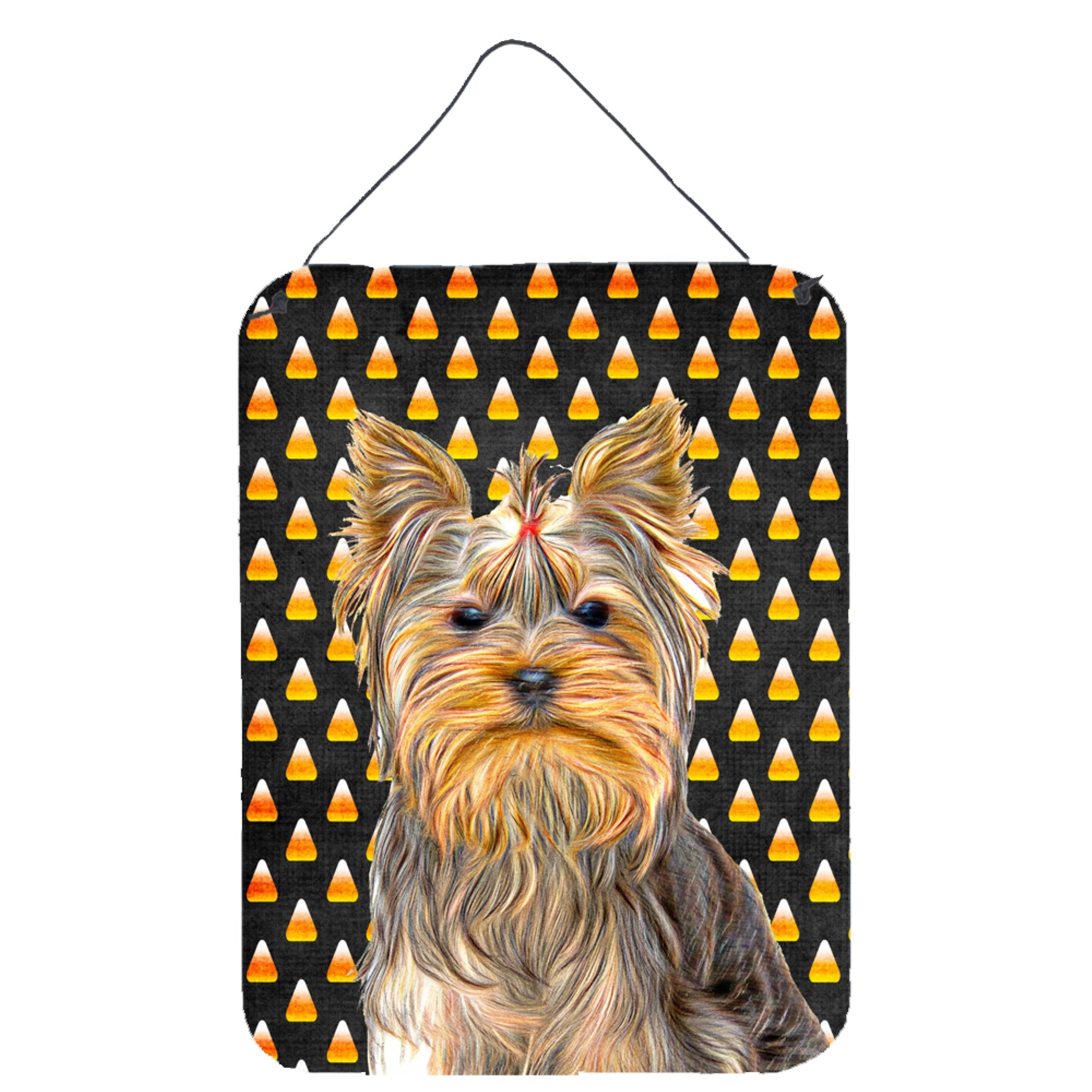 'Caroline'S Treasures Candy Corn Halloween Yorkie/Yorkshire Terrier Wall Or Door Hanging Prints, 16'''' X 12''''''