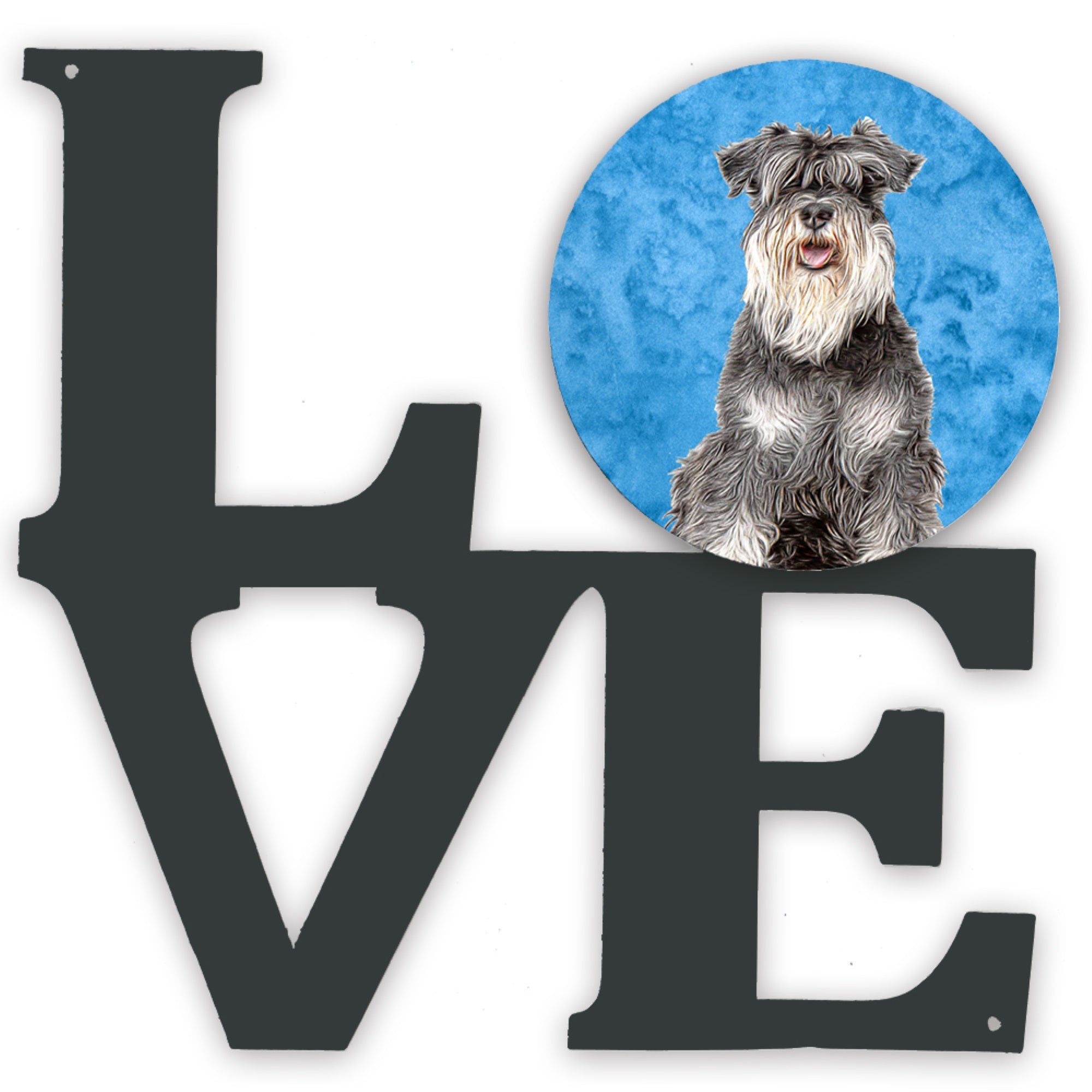 Blue Schnauzer Metal Wall Artwork Love Kj1228Buwalv
