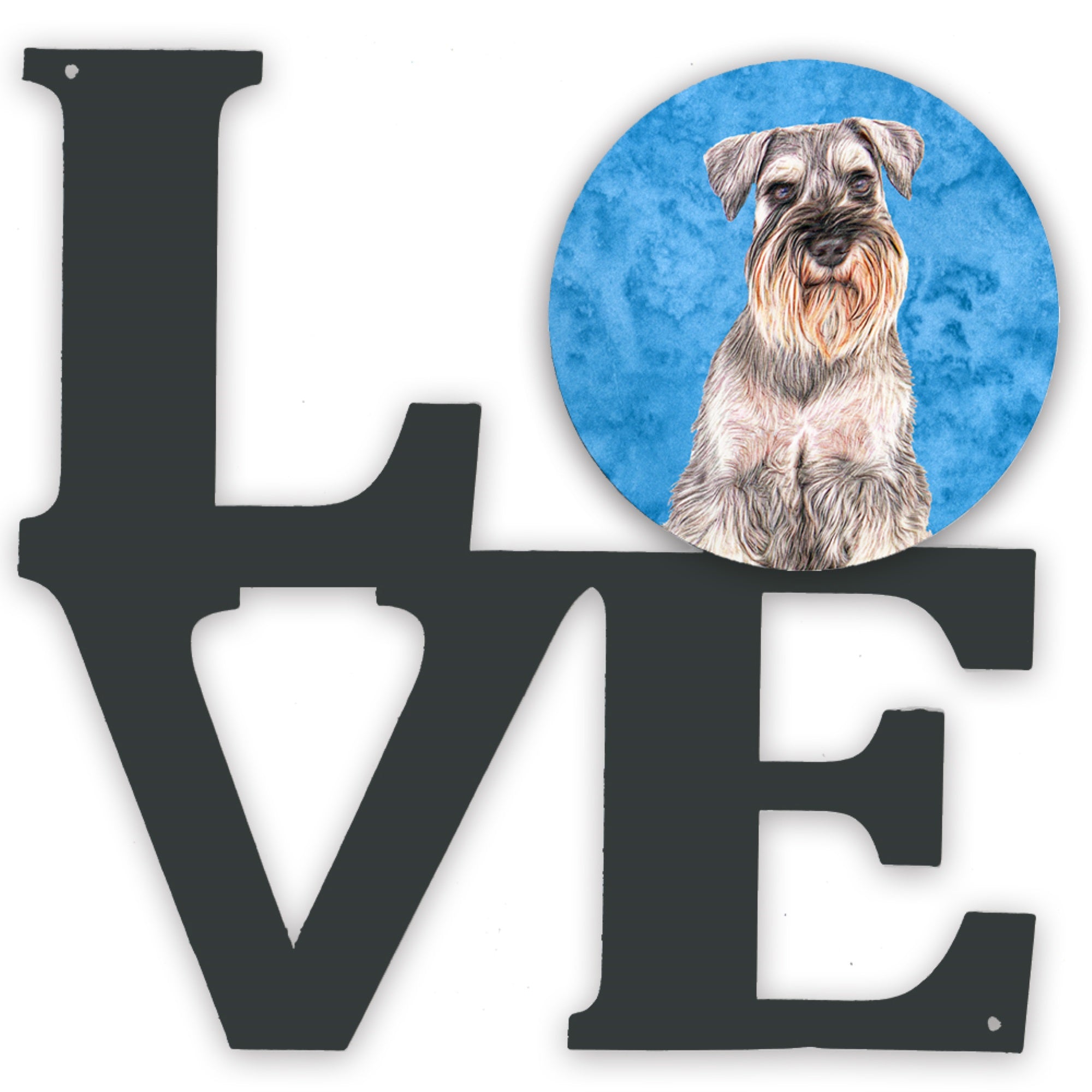 Blue Schnauzer Metal Wall Artwork Love Kj1229Buwalv