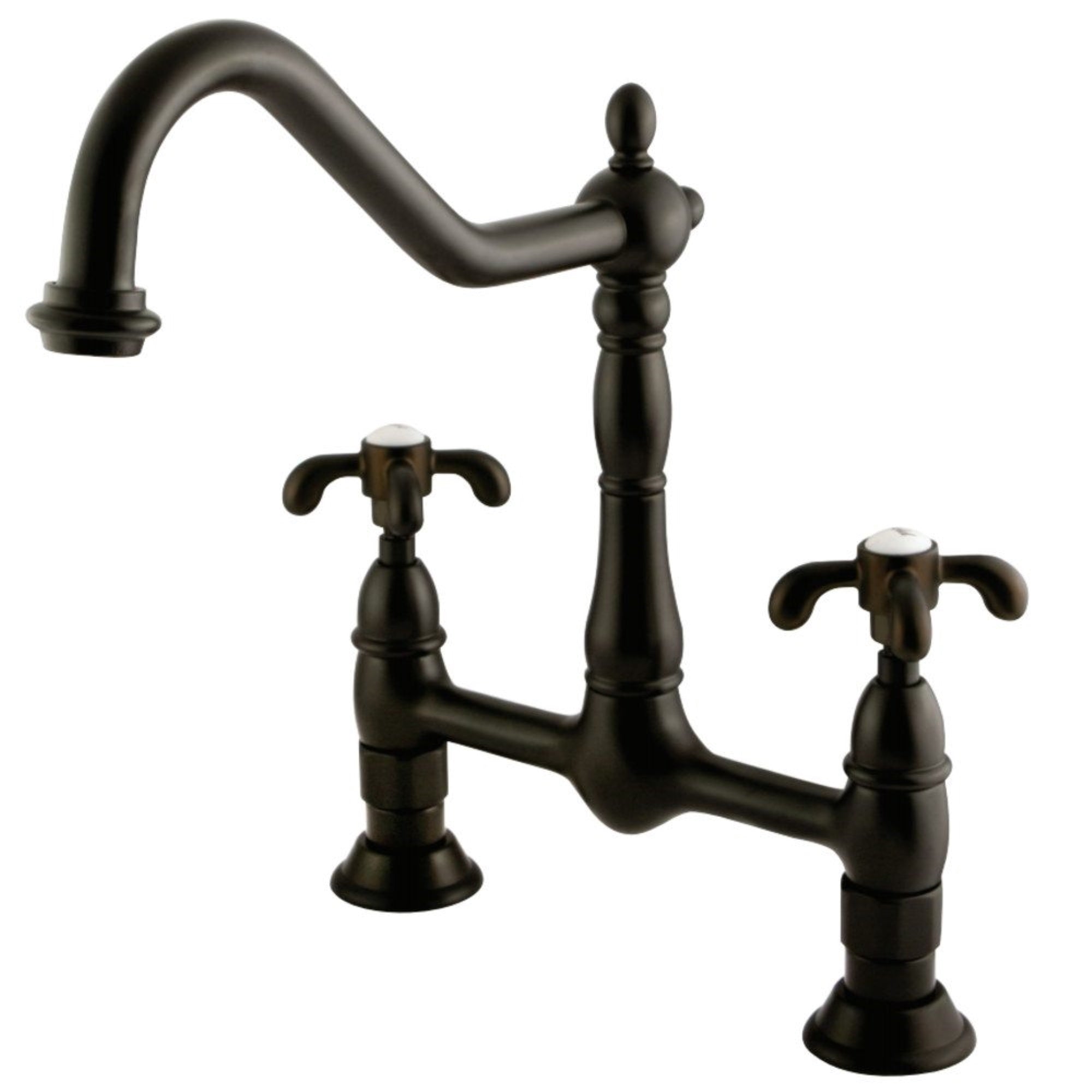 Kingston Brass Ks1175Tx French Country Kitchen Bridge Faucet, Oil Rubbed Bronze