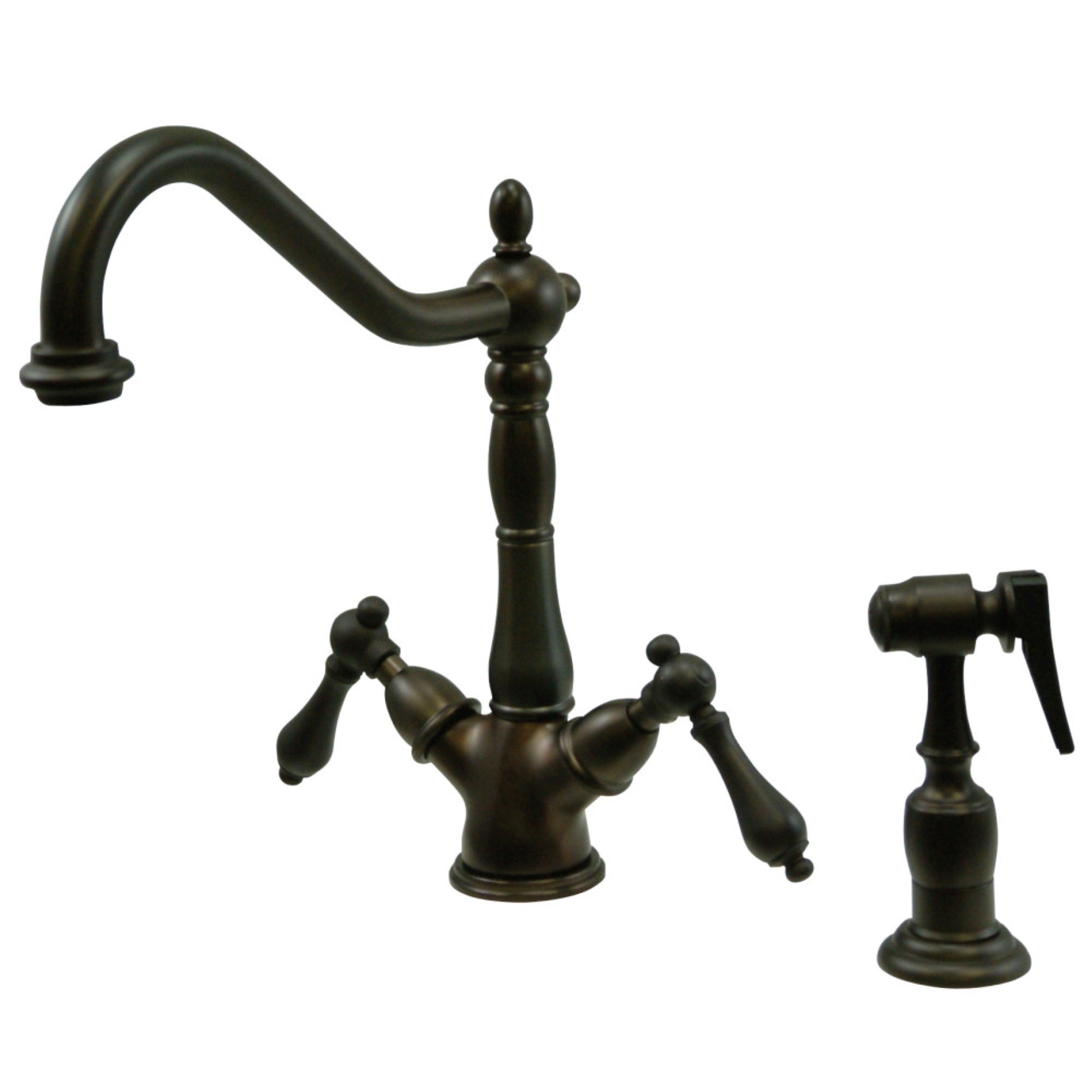 Kingston Brass Ks1235Albs 8-Inch Kitchen Faucet, Oil Rubbed Bronze