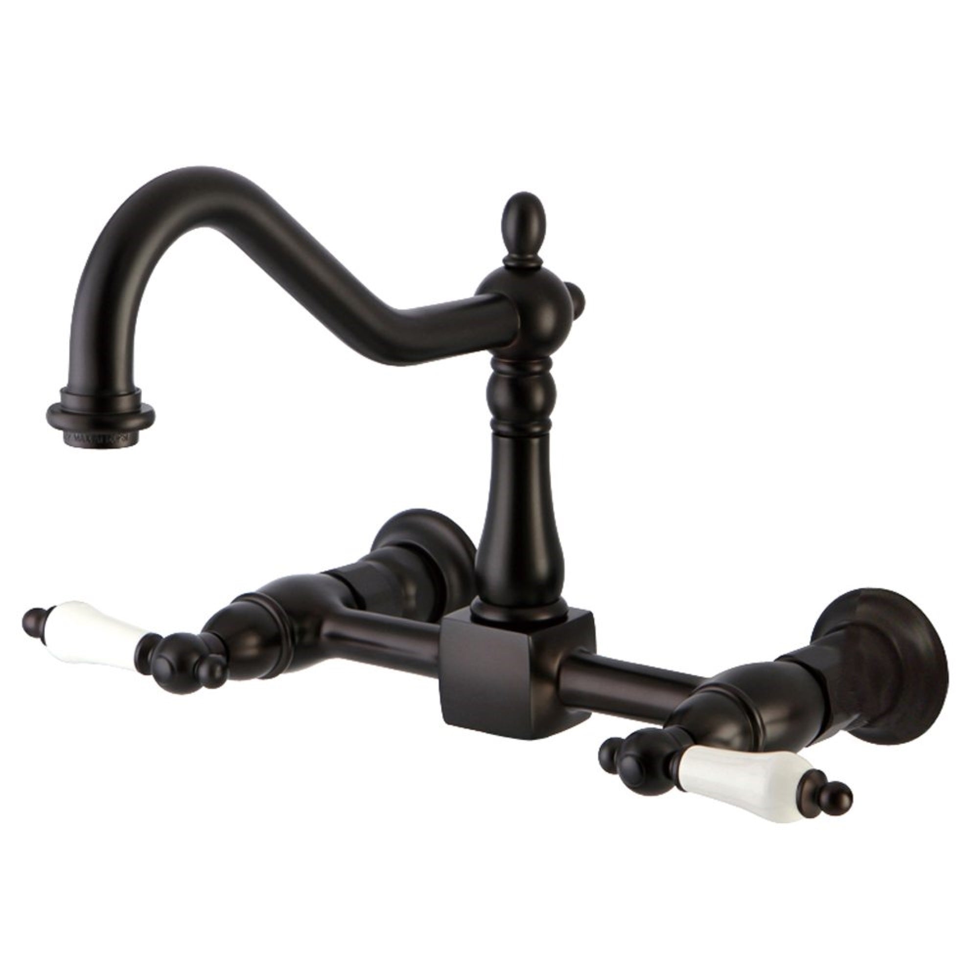 Kingston Brass Ks1245Pl Heritage 8 In. Wall Mount Kitchen Faucet, Oil Rubbed Bronze