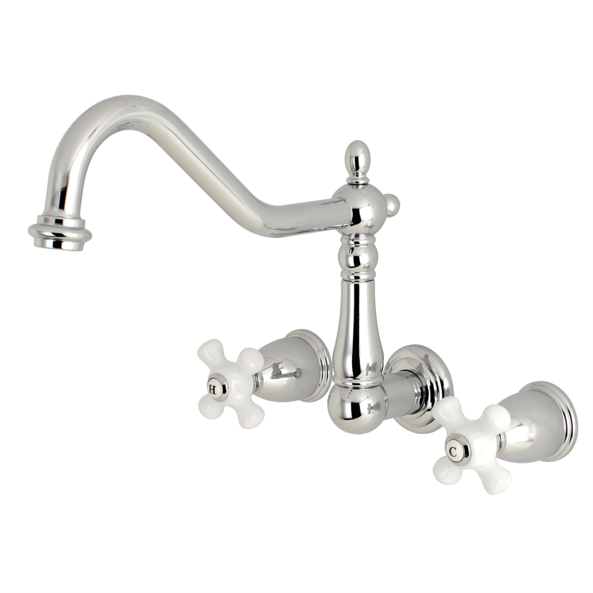 Kingston Brass Ks1281Px Wall Mount Kitchen Faucet, Polished Chrome