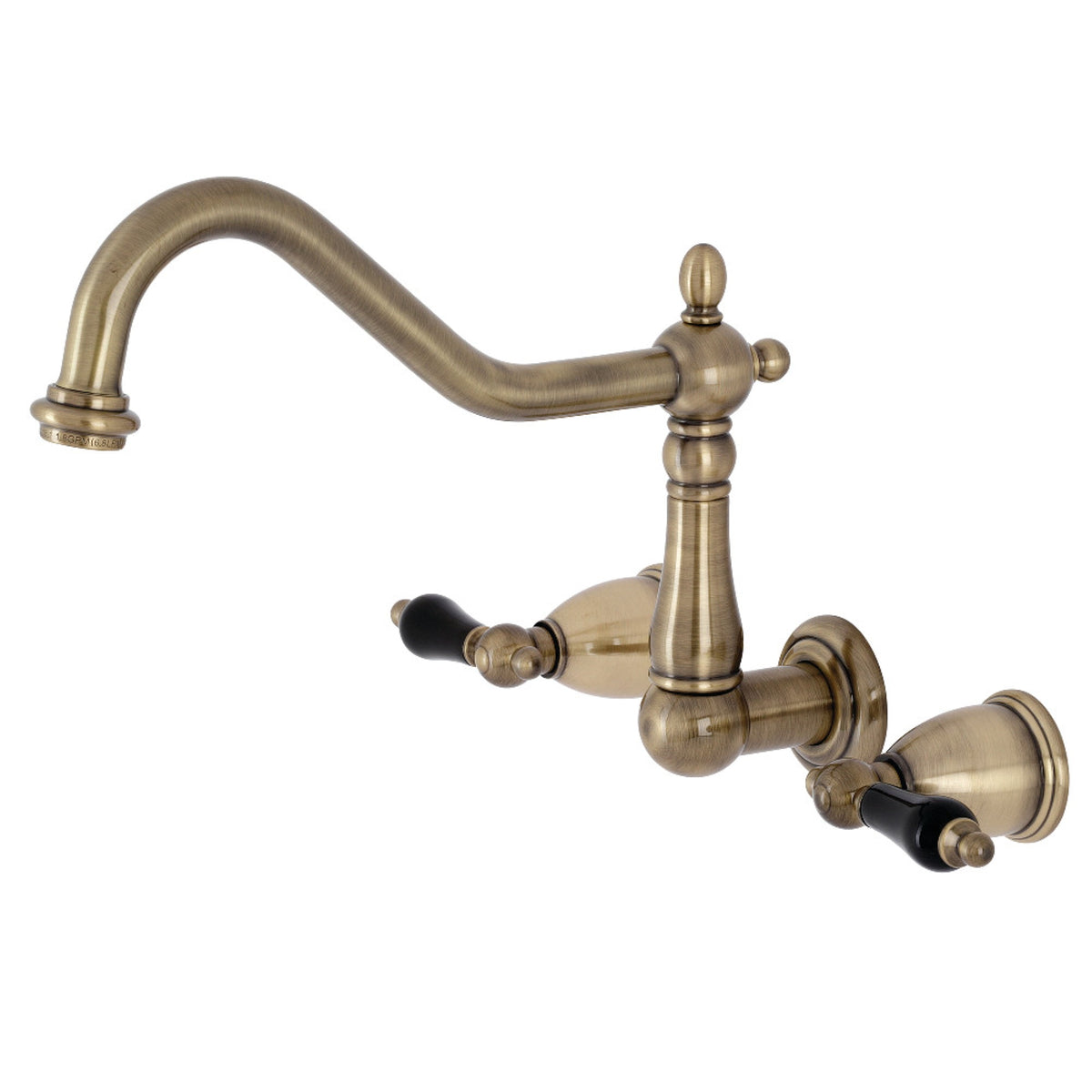 Kingston Brass Ks1283Pkl Duchess Wall Mount Kitchen Faucet, Vintage Brass