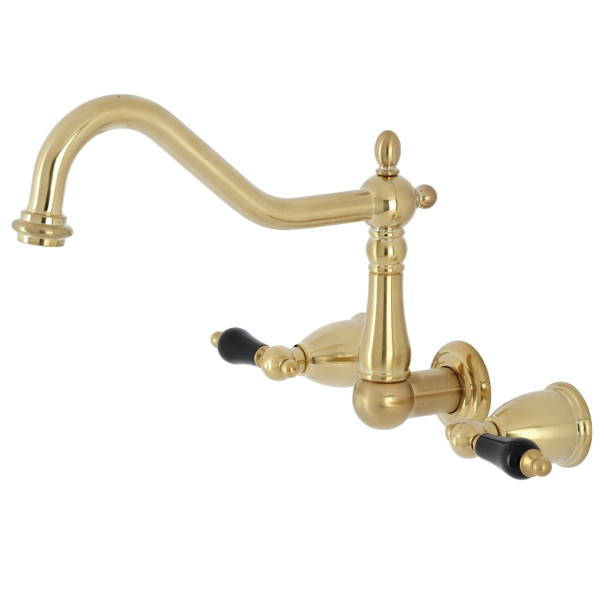 Kingston Brass Ks1287Pkl Duchess Wall Mount Kitchen Faucet, Brushed Brass