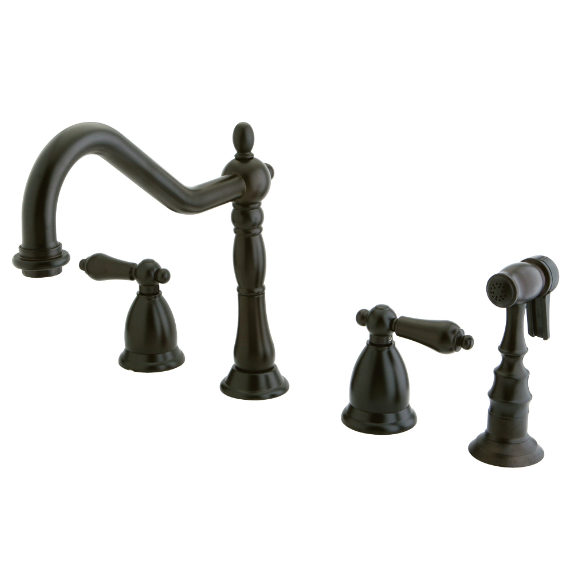 Kingston Brass Ks1795Albs Widespread Kitchen Faucet, Oil Rubbed Bronze