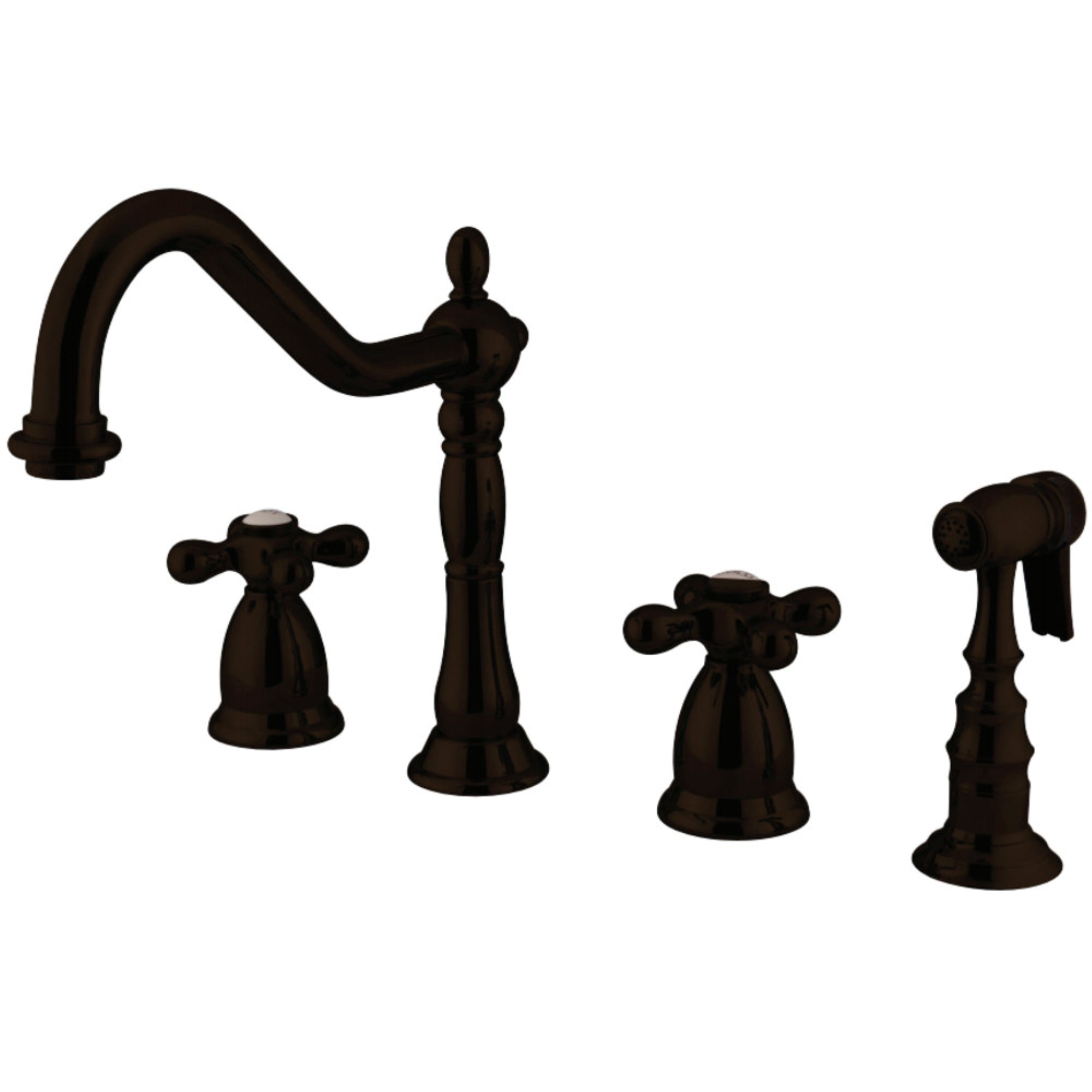 Kingston Brass Ks1795Axbs Widespread Kitchen Faucet, Oil Rubbed Bronze