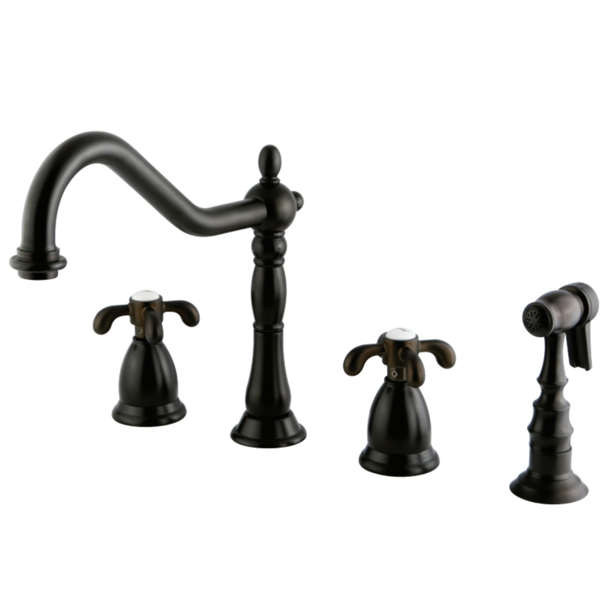 Kingston Brass Ks1795Txbs Widespread Kitchen Faucet, Oil Rubbed Bronze