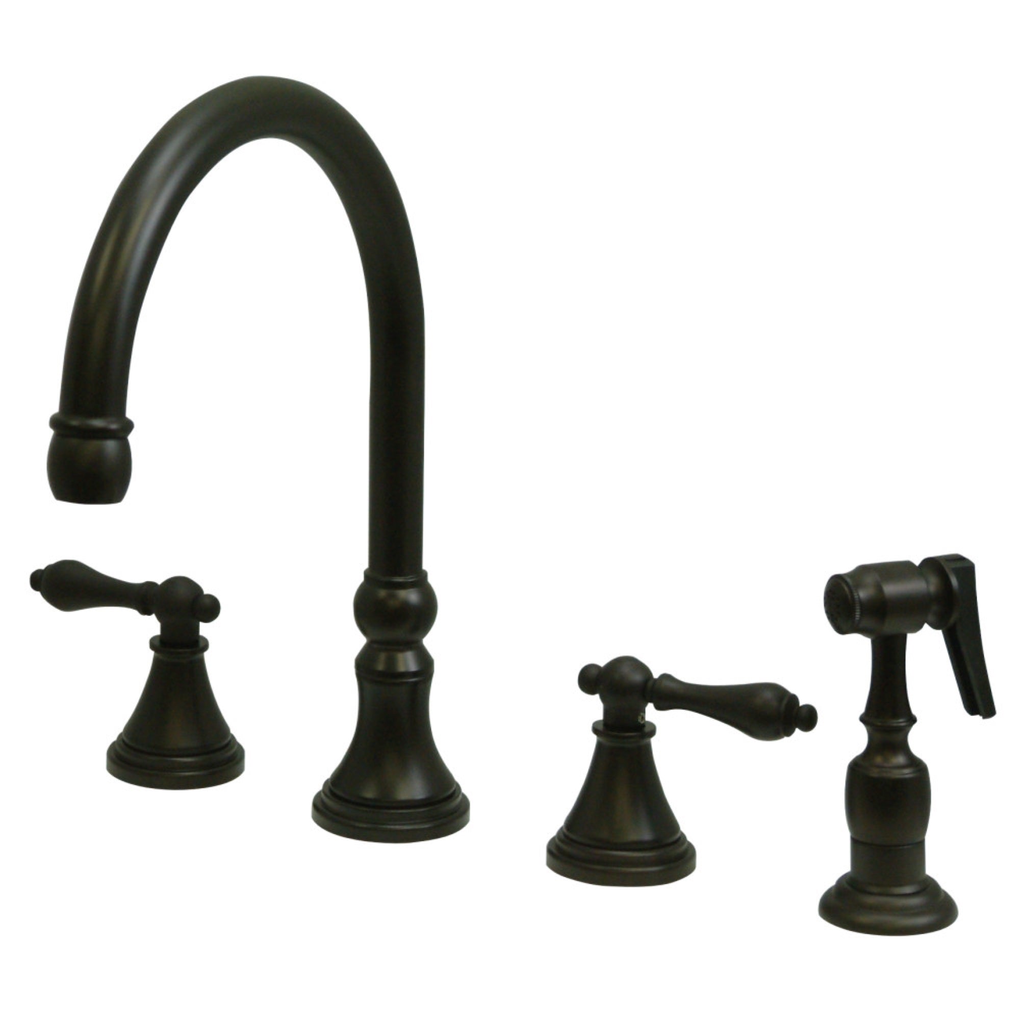 Kingston Brass Ks2795Albs Widespread Kitchen Faucet, Oil Rubbed Bronze