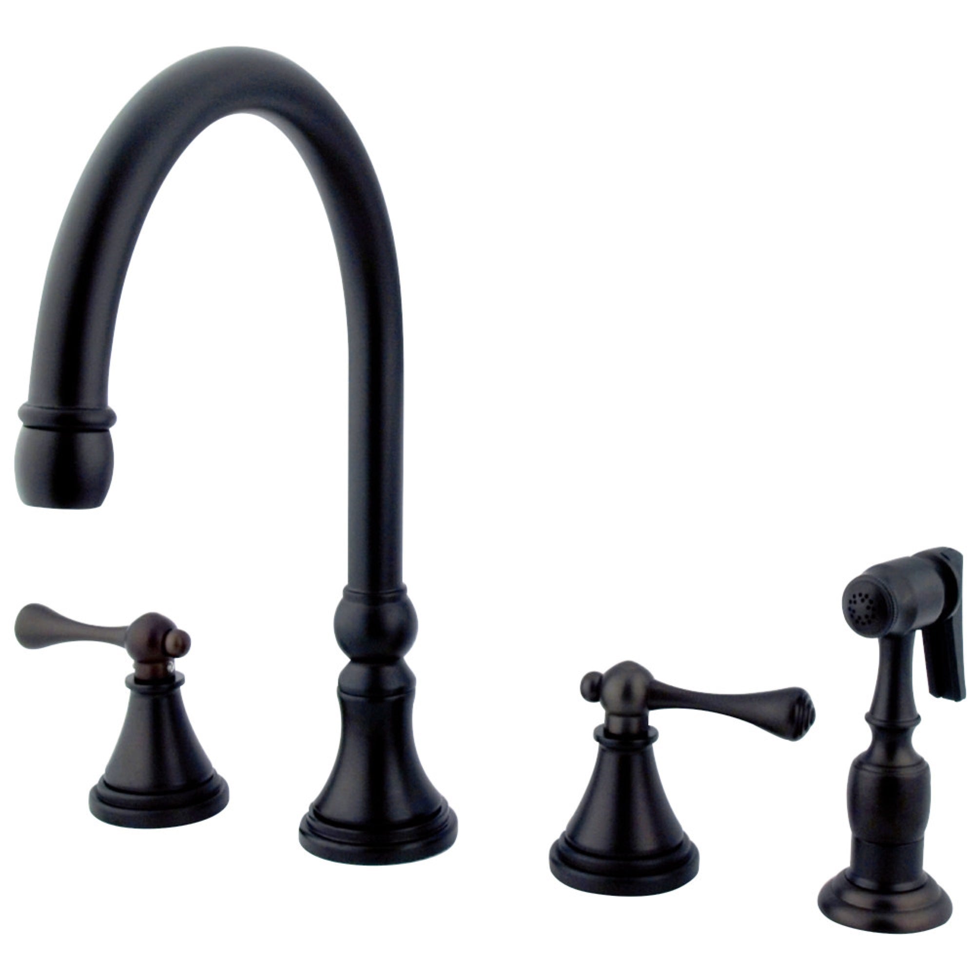 Kingston Brass Ks2795Blbs Widespread Kitchen Faucet, Oil Rubbed Bronze