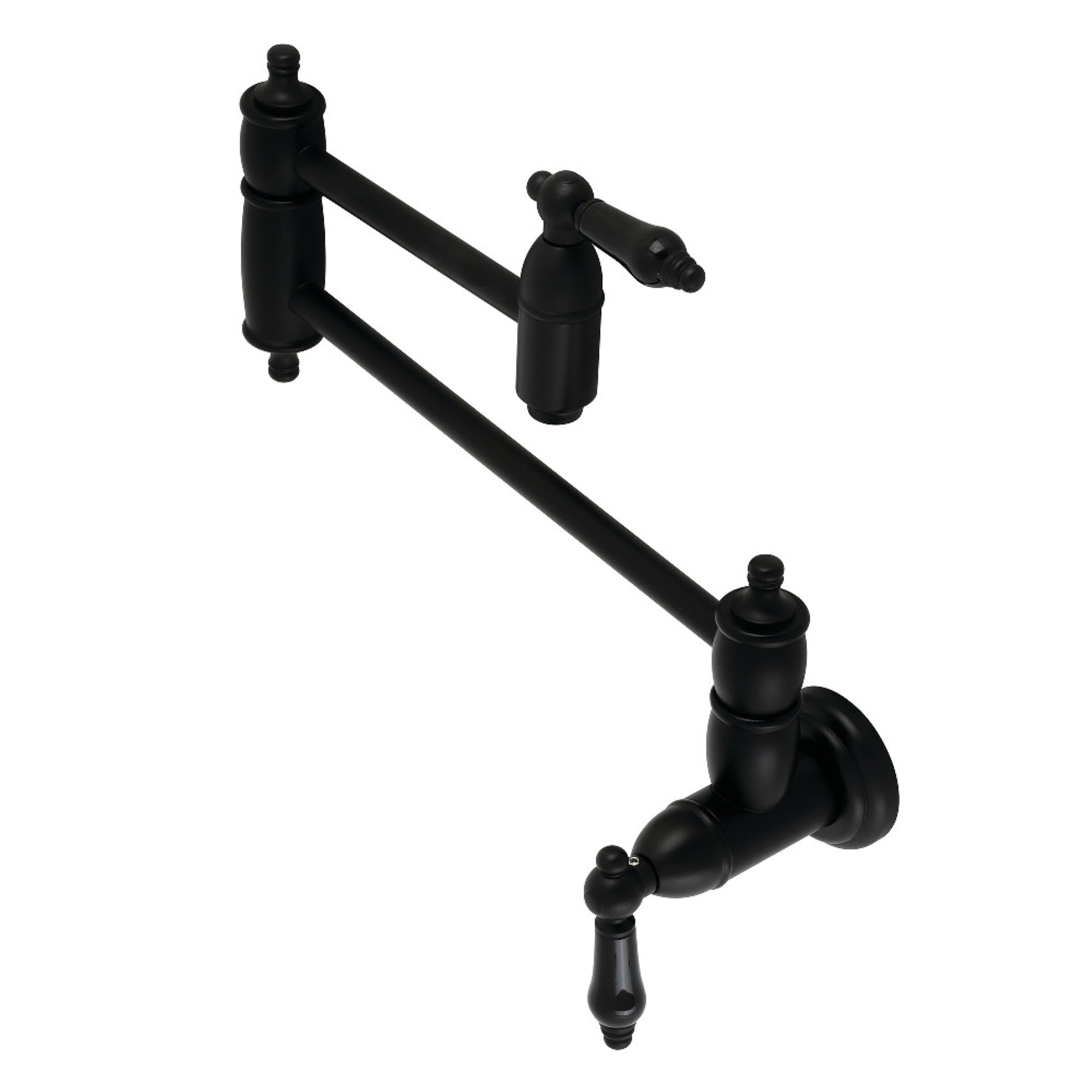 Kingston Brass Ks3100Pkl Duchess Wall Mount Pot Filler, Matte Black