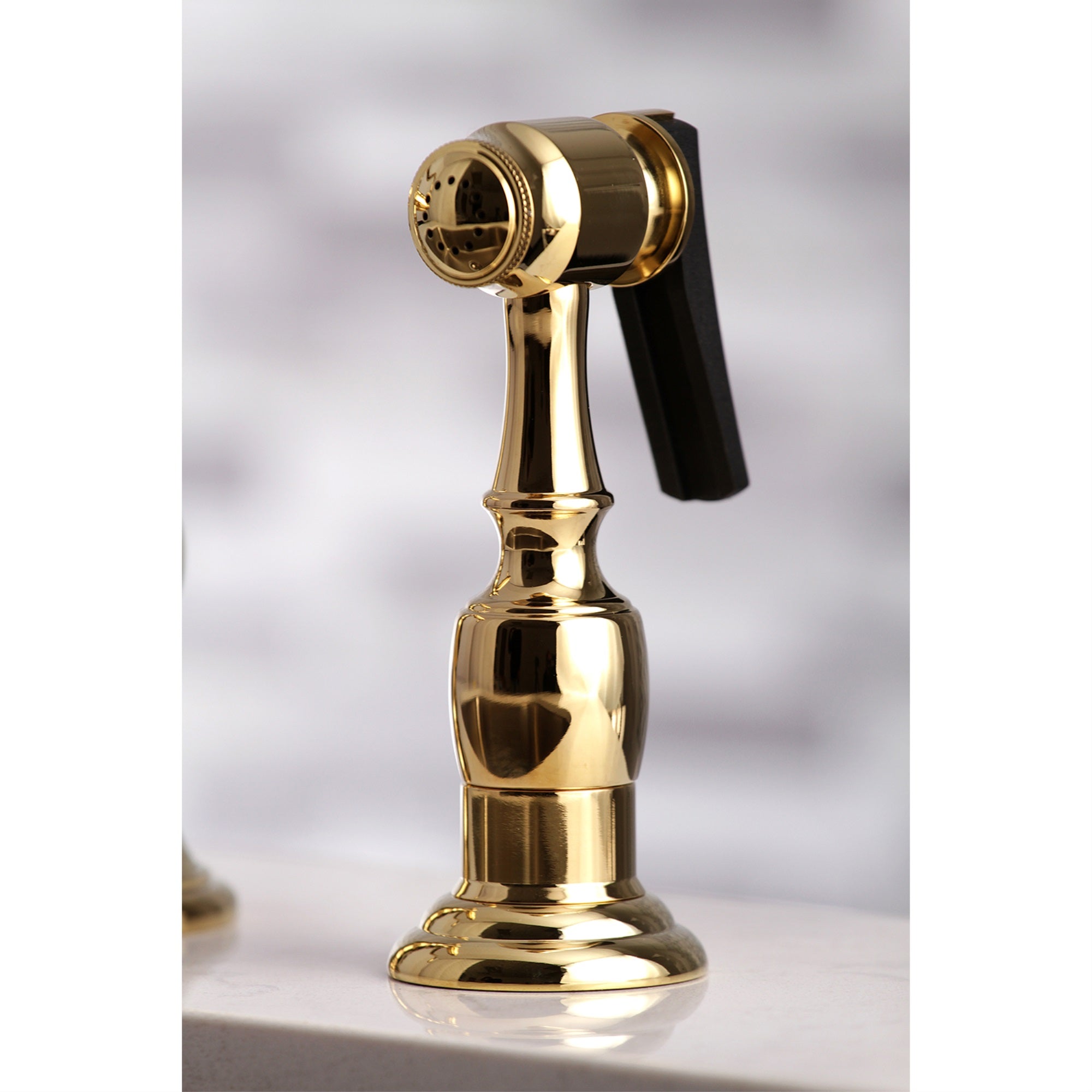 Kingston Brass KS7272ALBS Kitchen Faucet with Side Sprayer  Polished Brass