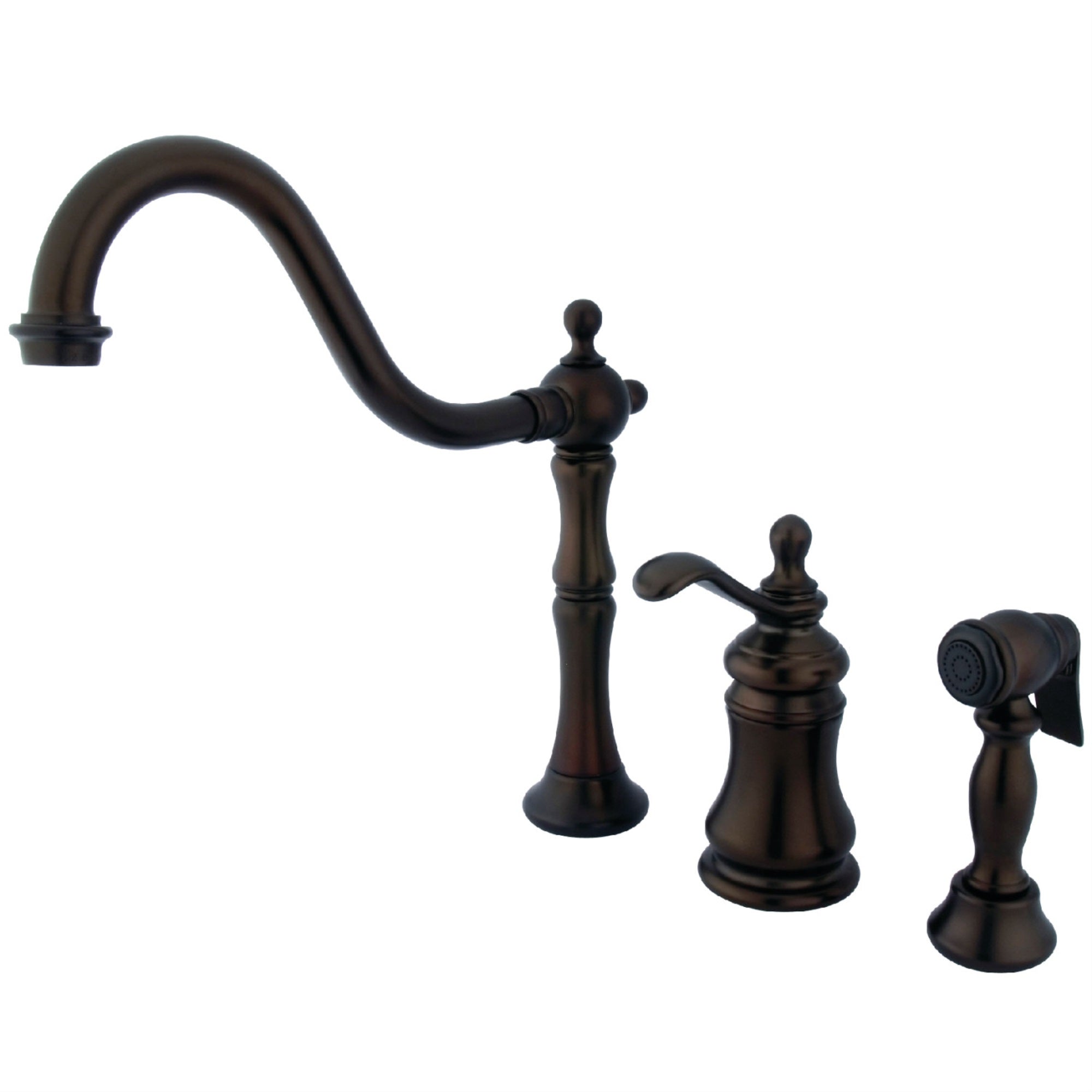 Kingston Brass Ks7805Tplbs Widespread Kitchen Faucet, Oil Rubbed Bronze