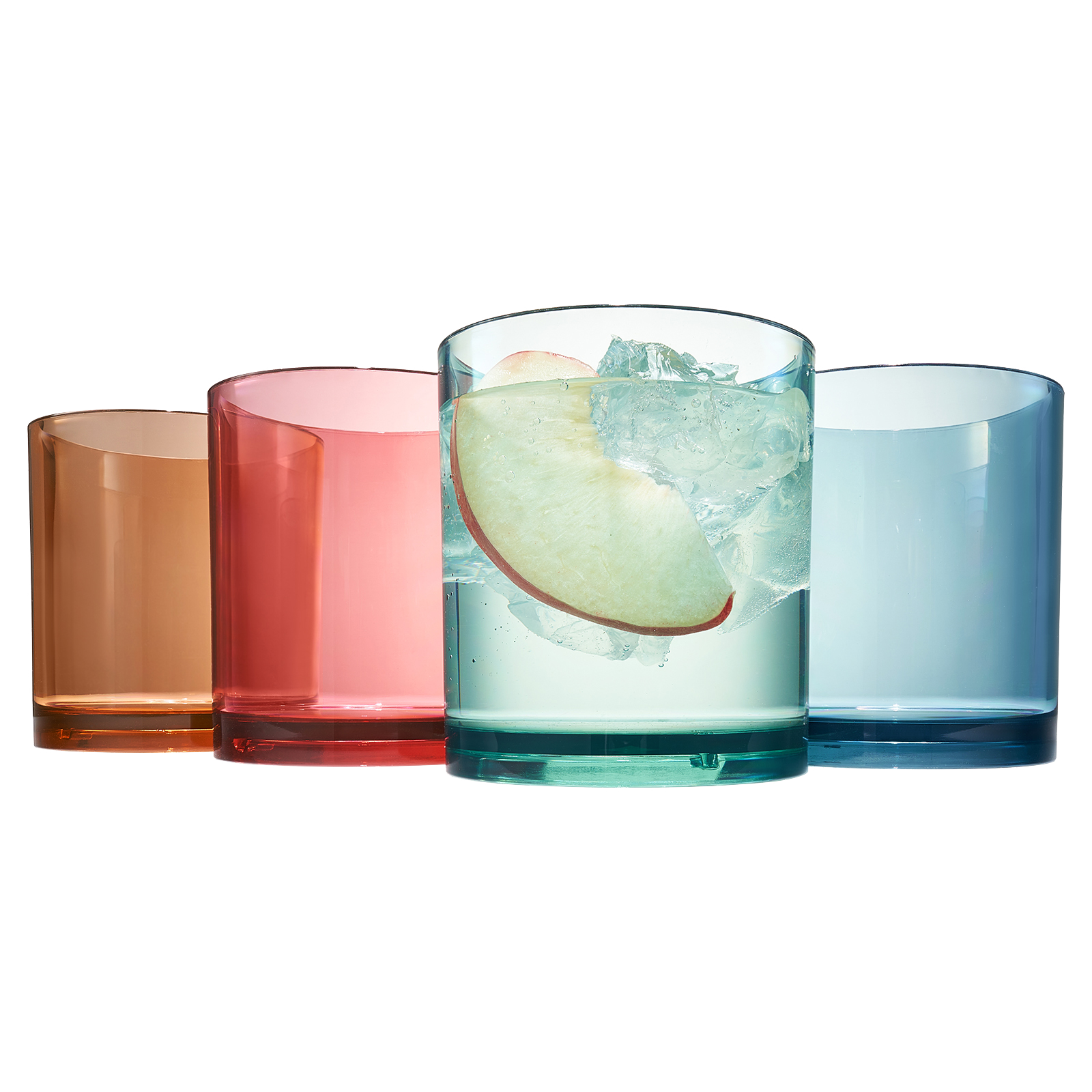 Eze Acrylic Lowball Whiskey Glassware, Set of 4