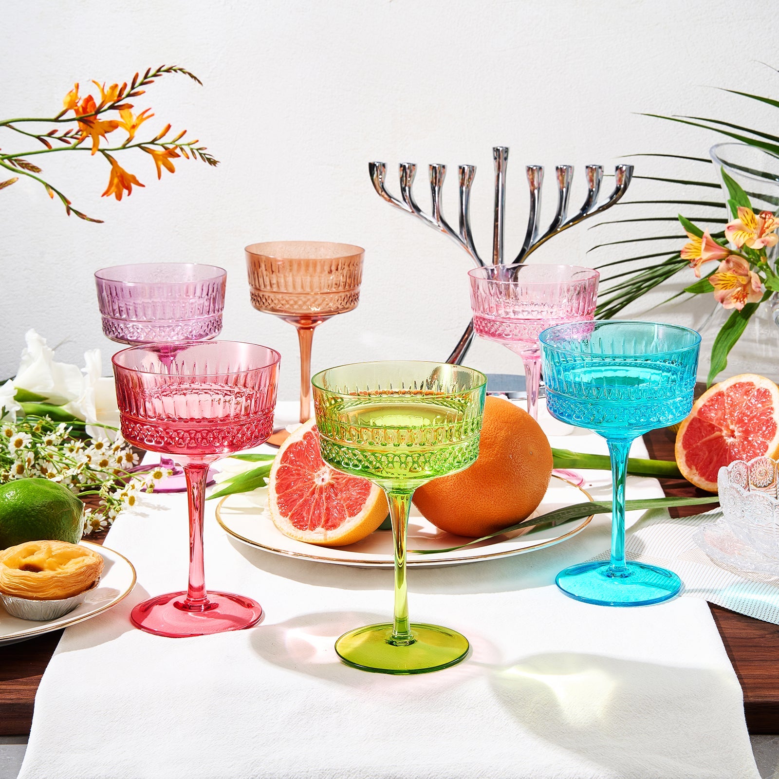 Duomo Champagne Coupe Cocktail Glassware, Set of 6