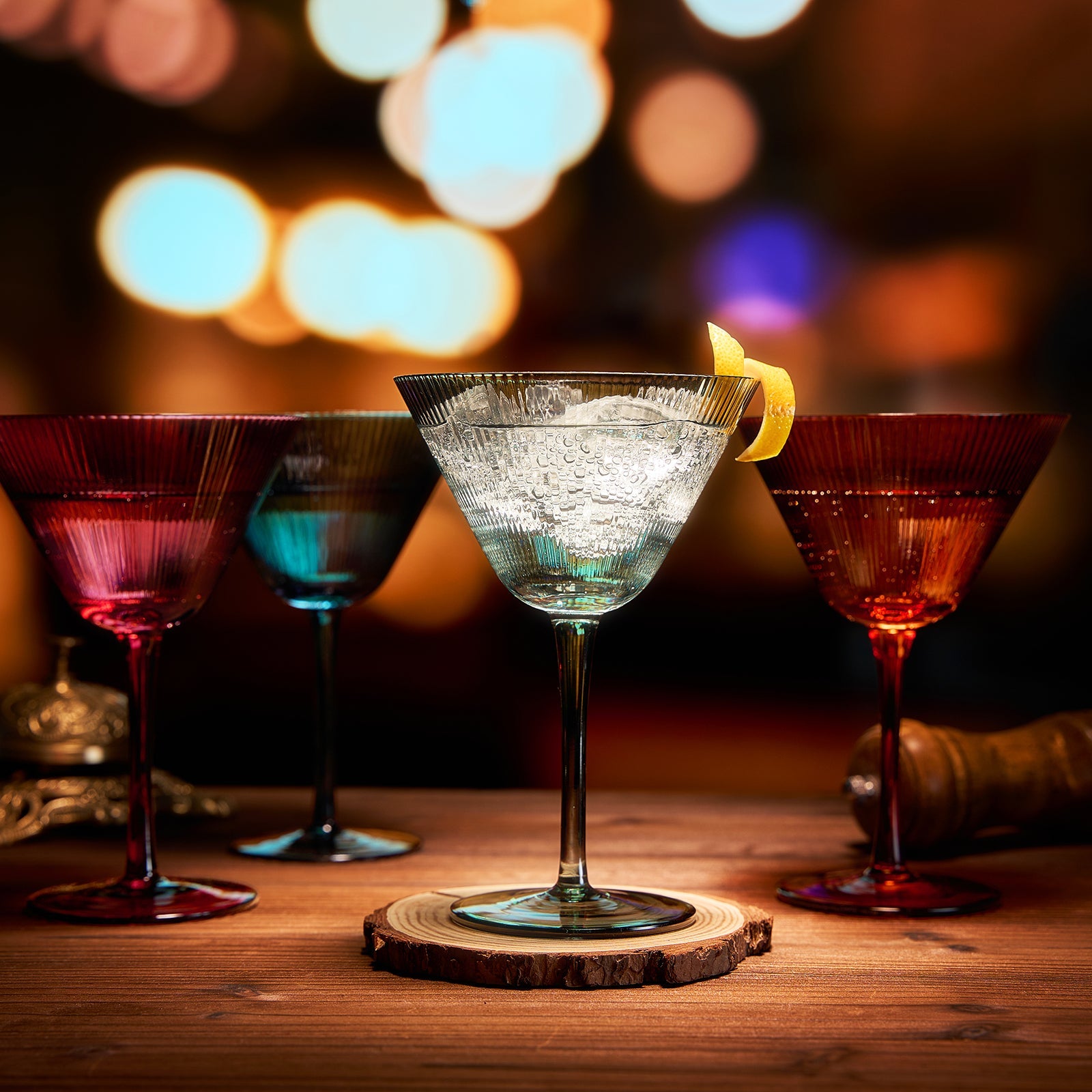 Tonal Martini Cocktail Glassware, Set of 4