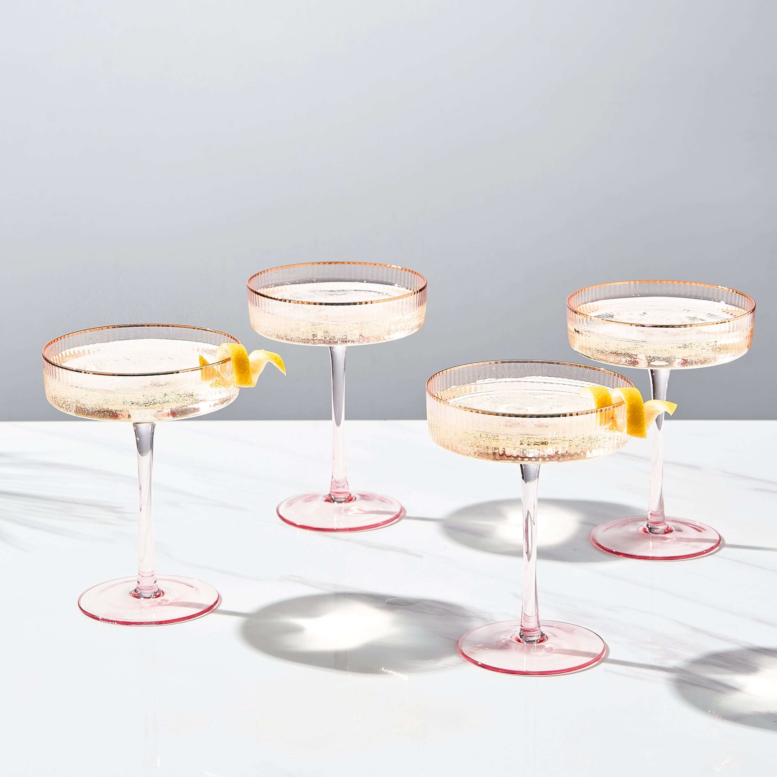 Aurelia Champagne Coupe Cocktail Glassware, Set of 4