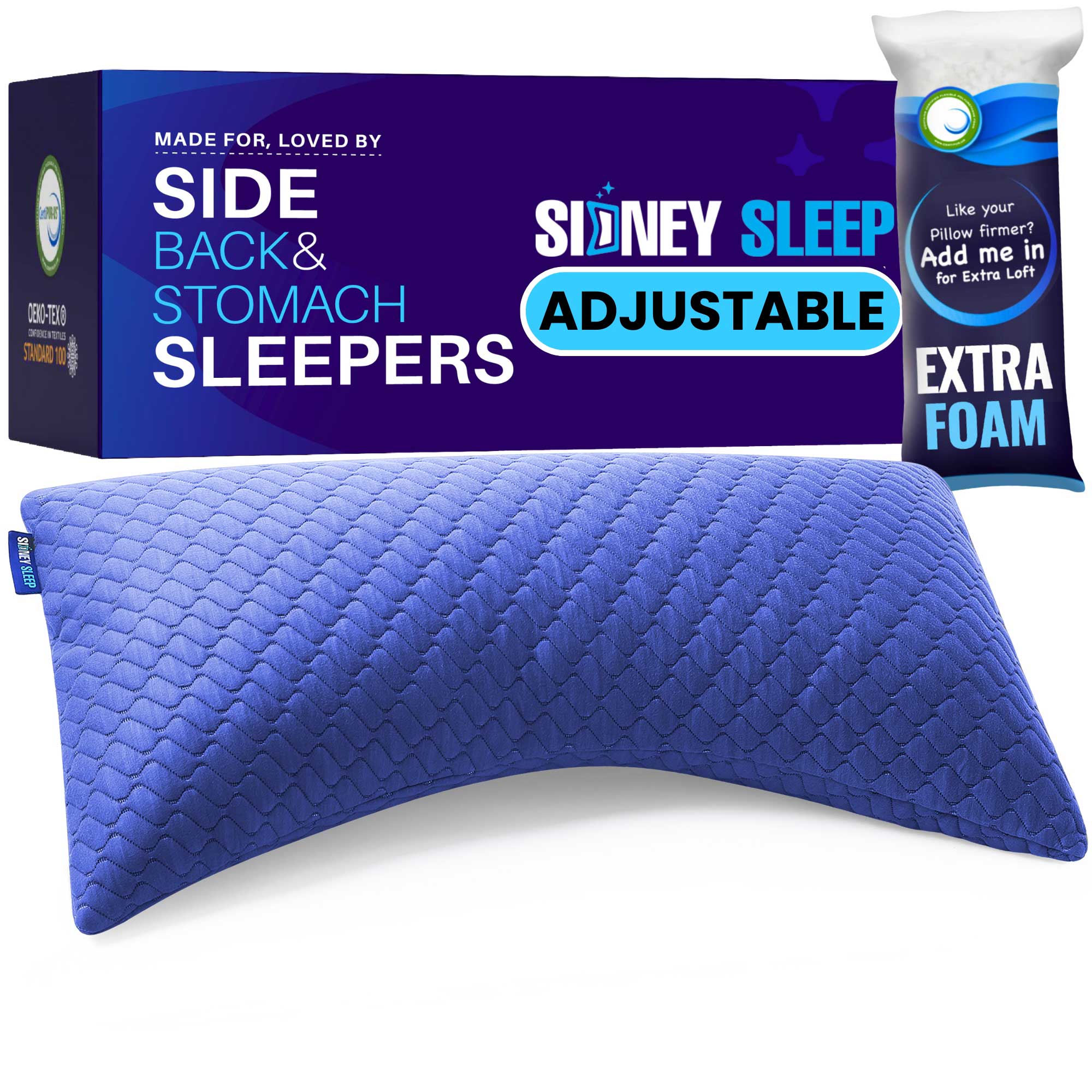 Bamboo Curve Pillow + Extra Foam