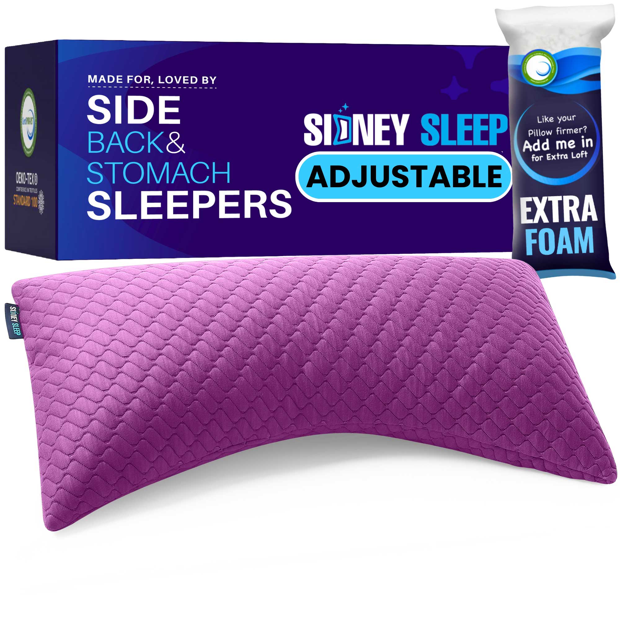 Bamboo Curve Pillow + Extra Foam