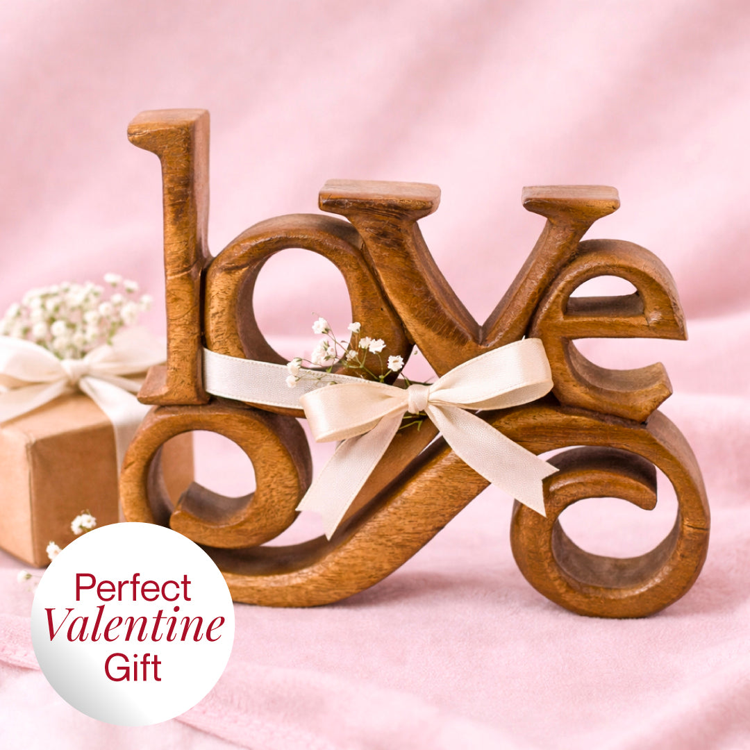 Forever Bloom – Hand-Carved Wooden Sculpture, Handmade Decorative Home Art