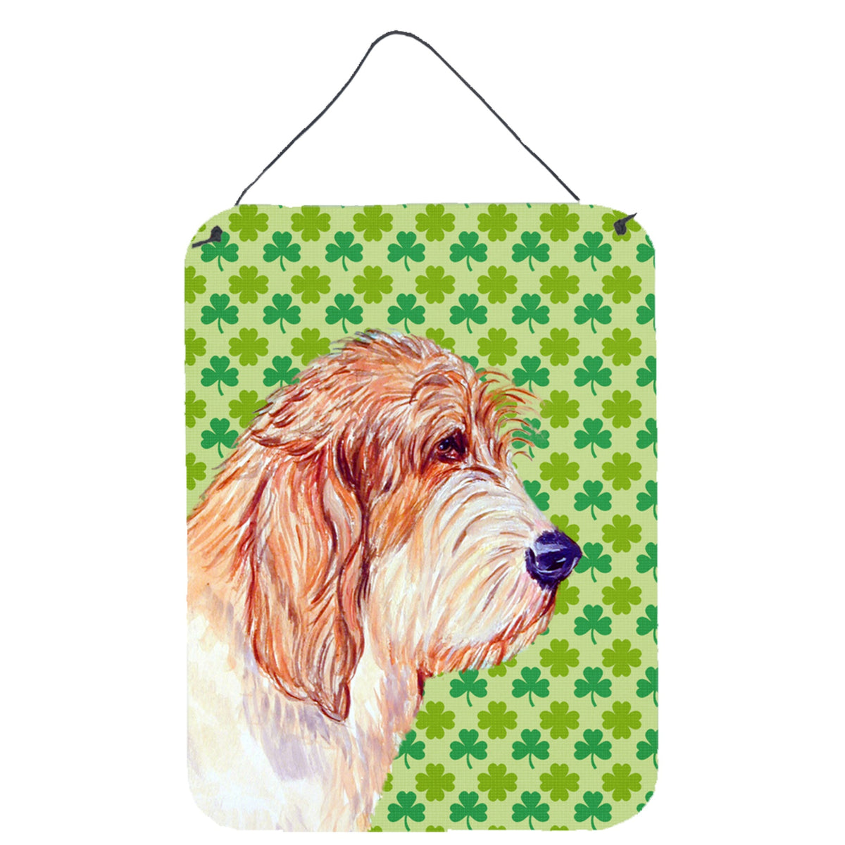 'Caroline'S Treasures Petit Basset Griffon Vendeen St. Patrick'S Day Shamrock Wall Door Hanging Print, 16'''' X 12'''', Multico
