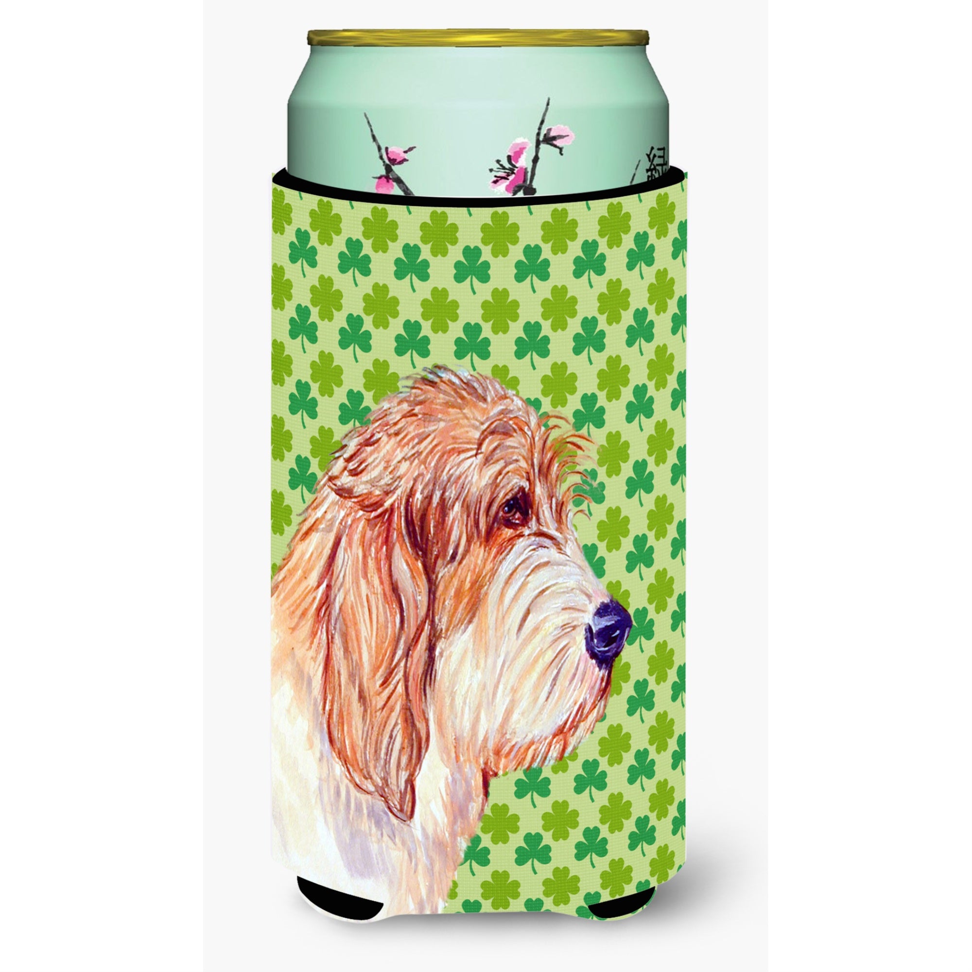 Petit Basset Griffon Vendeen St. Patricks Day Shamrock  Tall Boy Beverage Insulator Beverage Insulator Hugger