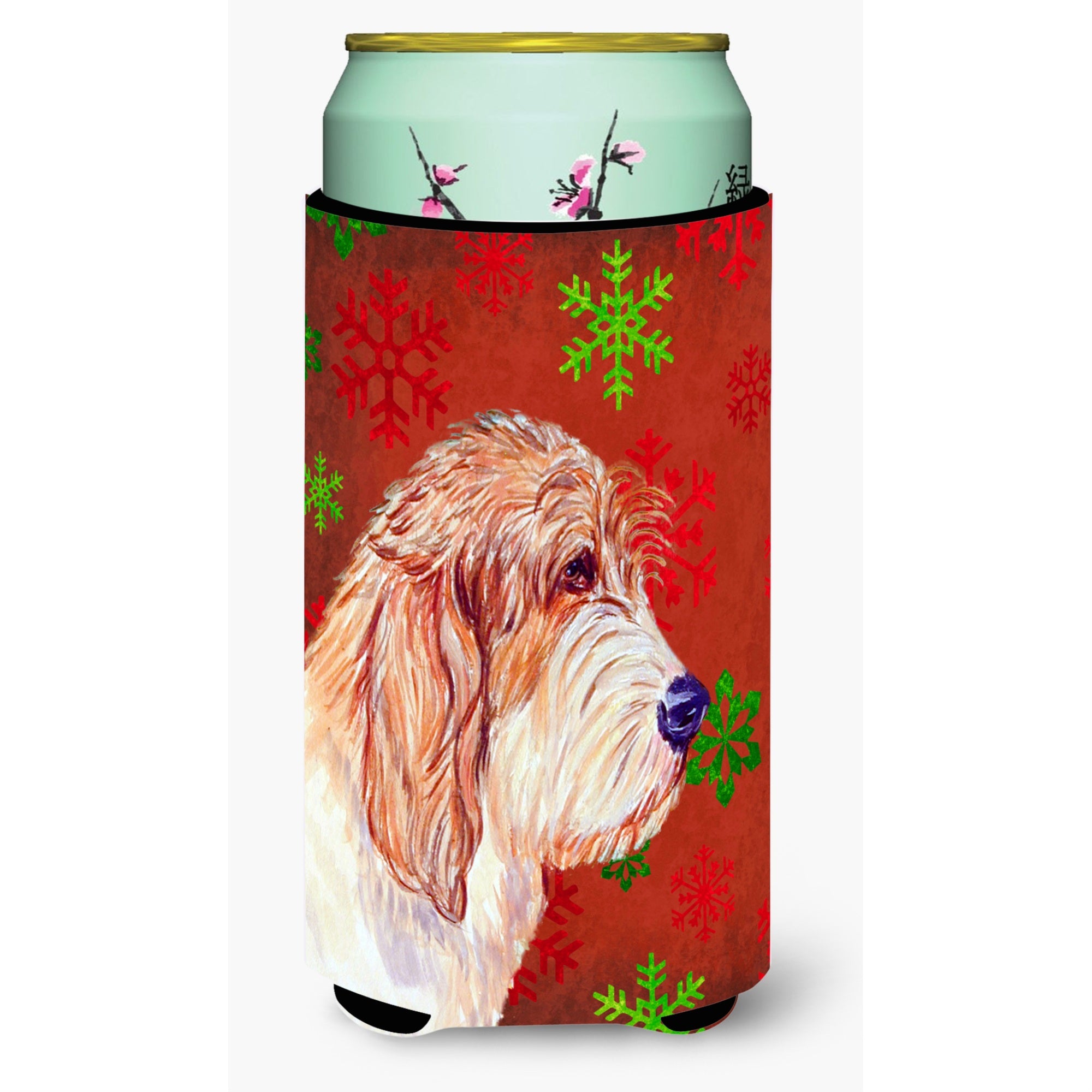 Petit Basset Griffon Vendeen Snowflake Christmas  Tall Boy Beverage Insulator Beverage Insulator Hugger