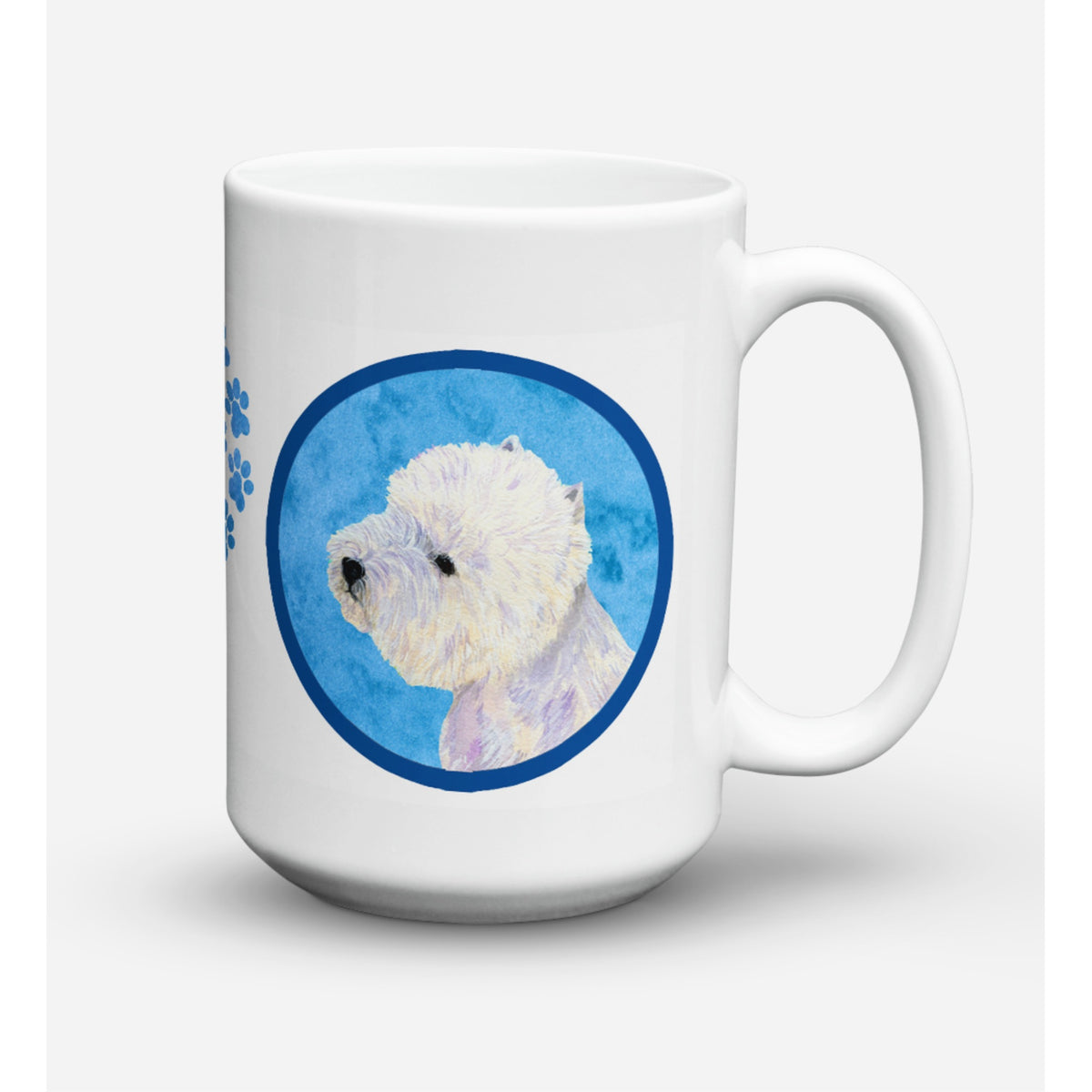 'Caroline's Treasures LH9360BU-CM15 Westie Dishwasher Safe Microwavable Ceramic Coffee Mug, 15 oz, Multicolor''