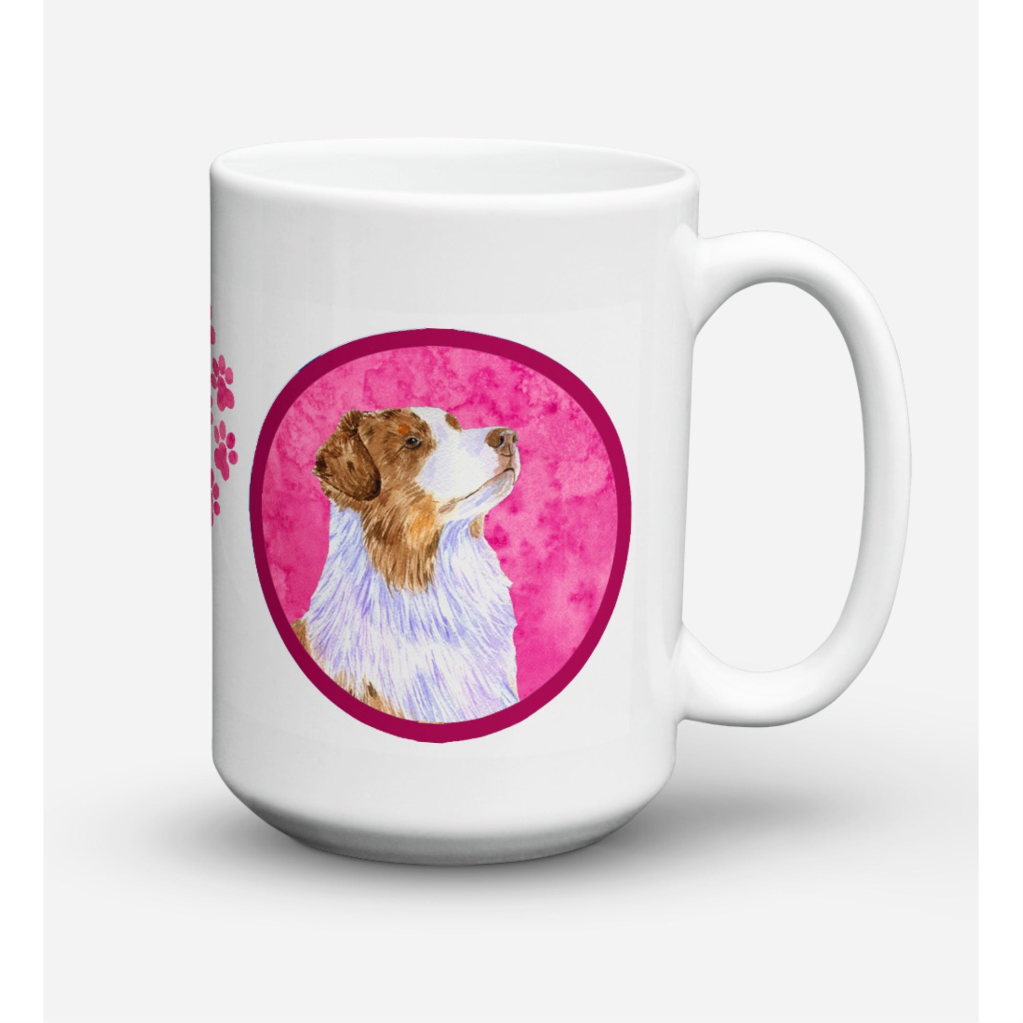 Carolines Treasures LH9363PKCM15 Australian Shepherd Microwavable Ceramic Coffee Mug 15 oz Multicolor