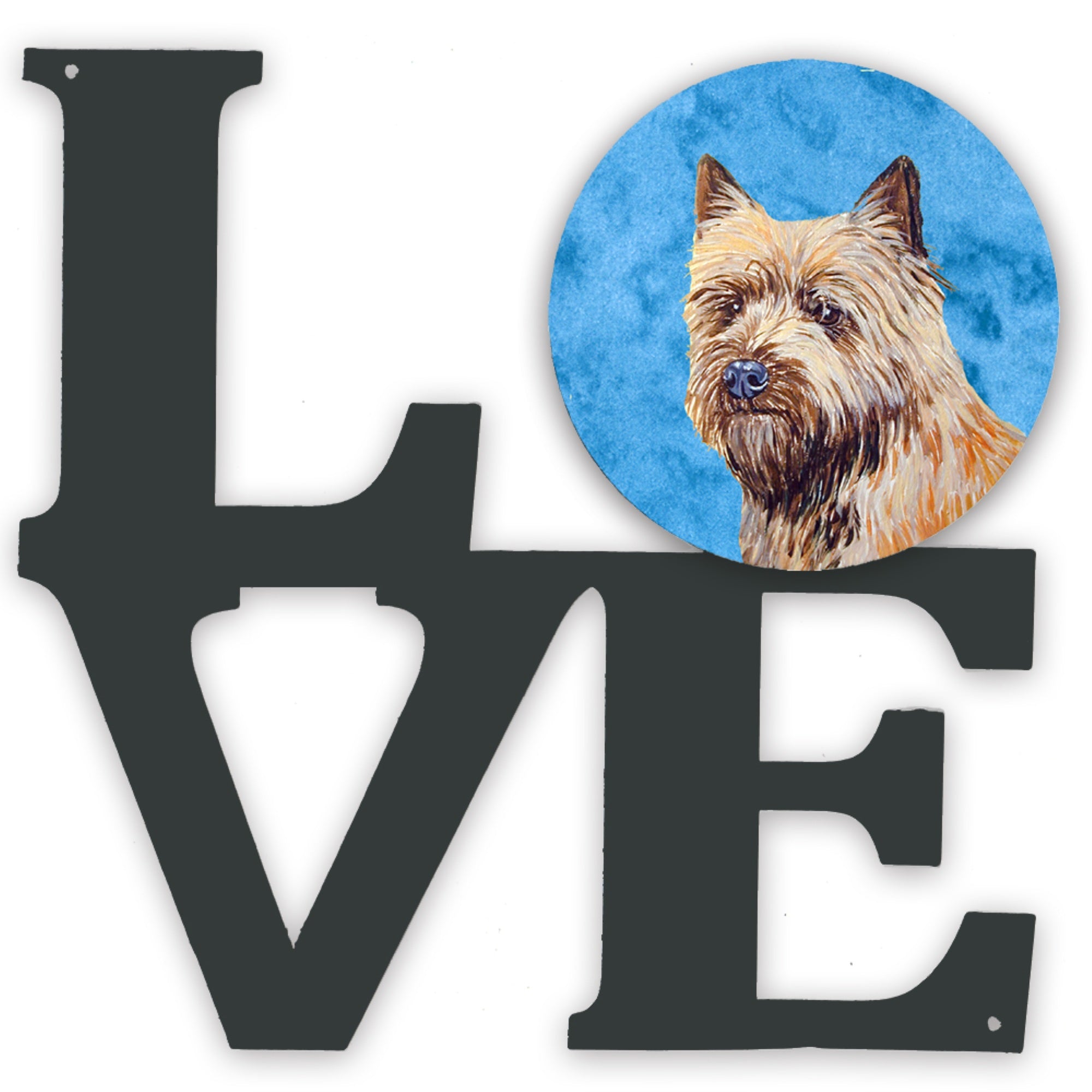 'Caroline'S Treasures Blue Cairn Terrier Metal Artwork Love Wall-Decor, Multicolor''
