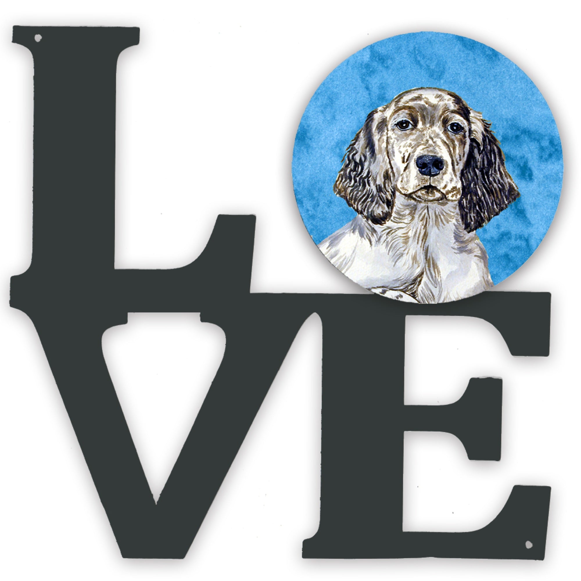 'Caroline'S Treasures Blue English Setter Metal Artwork Love Wall-Decor, Multicolor''
