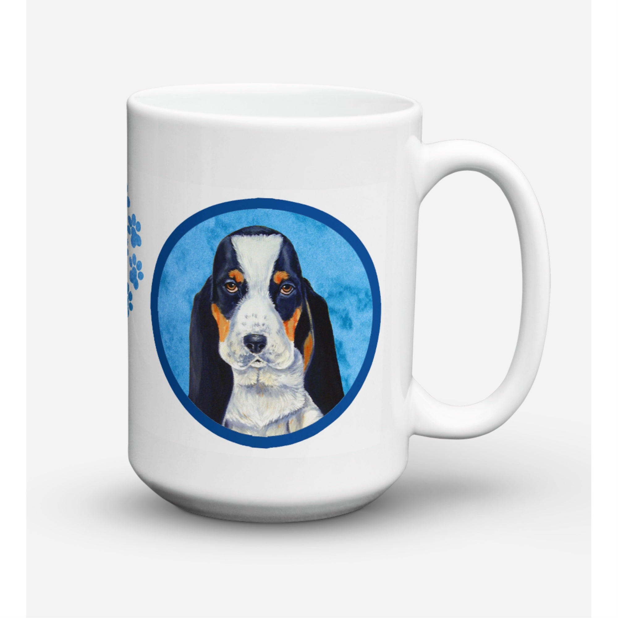 Carolines Treasures LH9374BUCM15 Basset Hound Microwavable Ceramic Coffee Mug 15 oz Multicolor