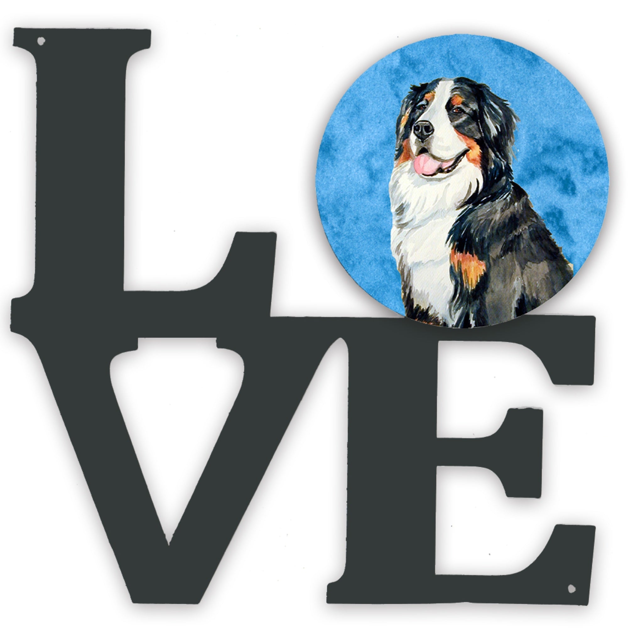 'Caroline'S Treasures Blue Bernese Mountain Dog Metal Artwork Love Wall-Decor, Multicolor''