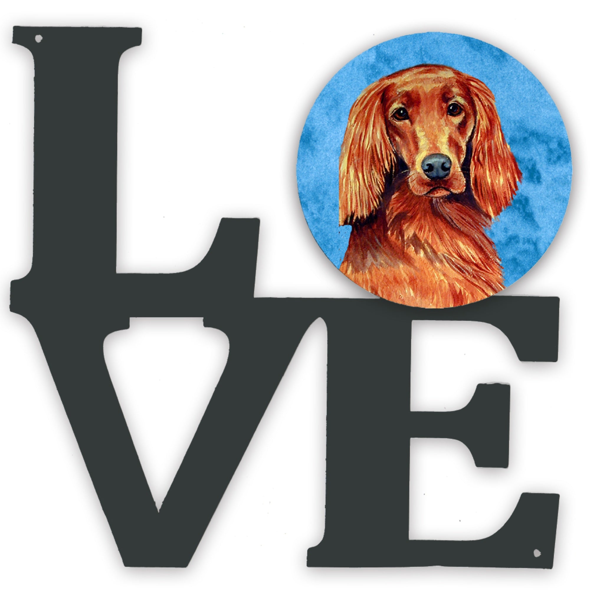 'Caroline'S Treasures Blue Irish Setter Metal Artwork Love Wall-Decor, Multicolor''