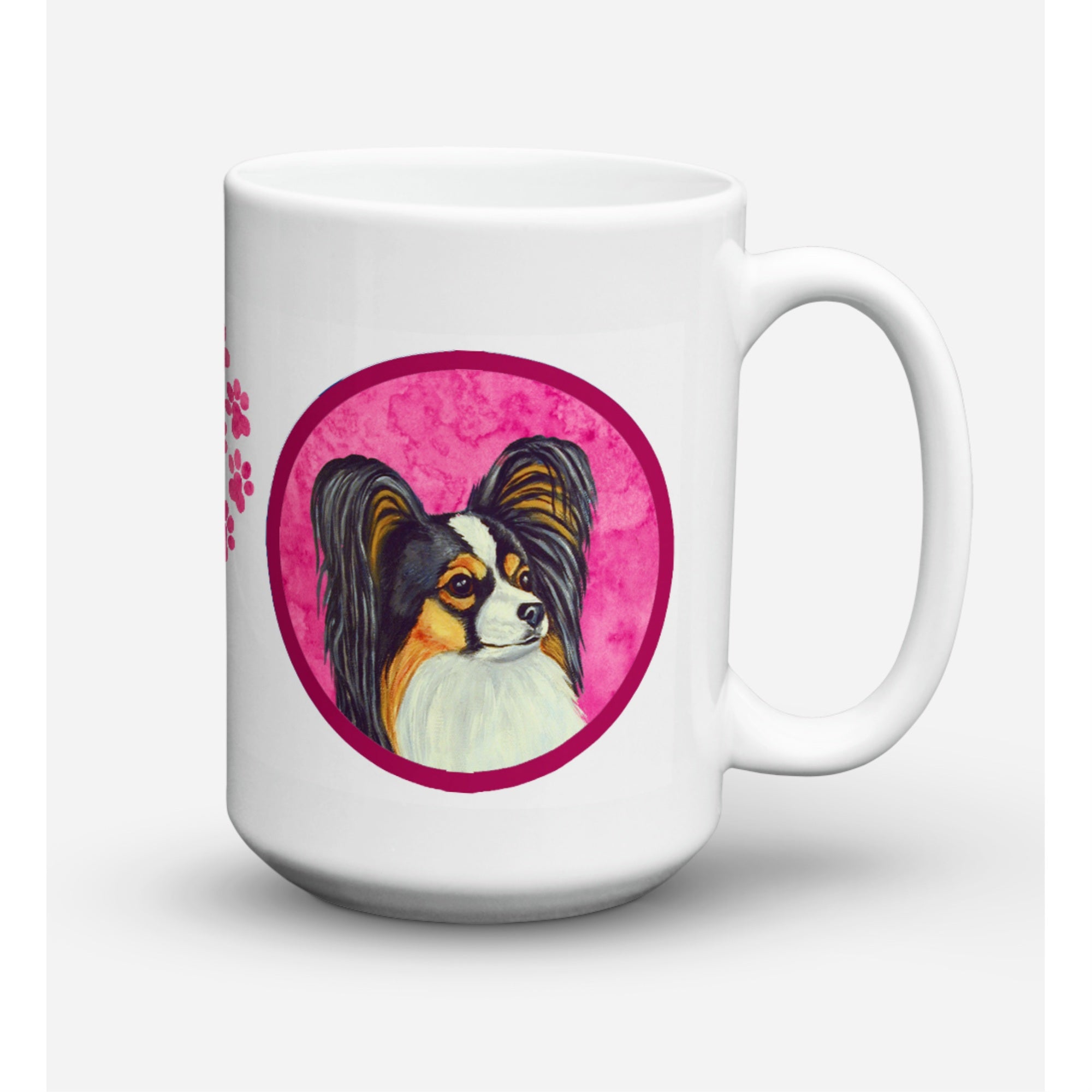 'Caroline's Treasures LH9390PK-CM15 Papillion Microwavable Ceramic Coffee Mug, 15 oz, Multicolor''